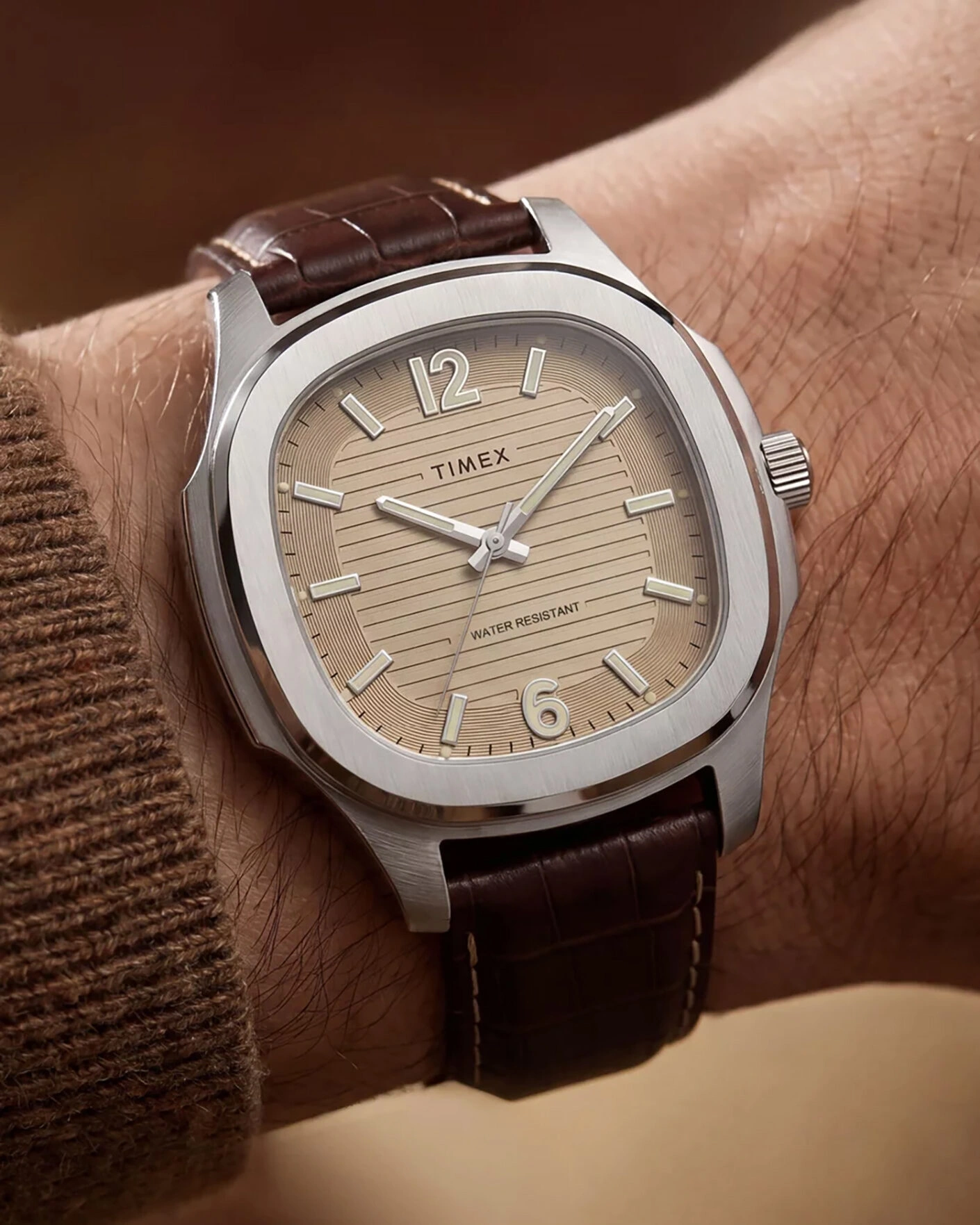 Herr | Timex Marquee Quartz Leather Strap 41mm Khaki Dial | Timex | Marquee Quartz Leather Strap 41mm Khaki Dial