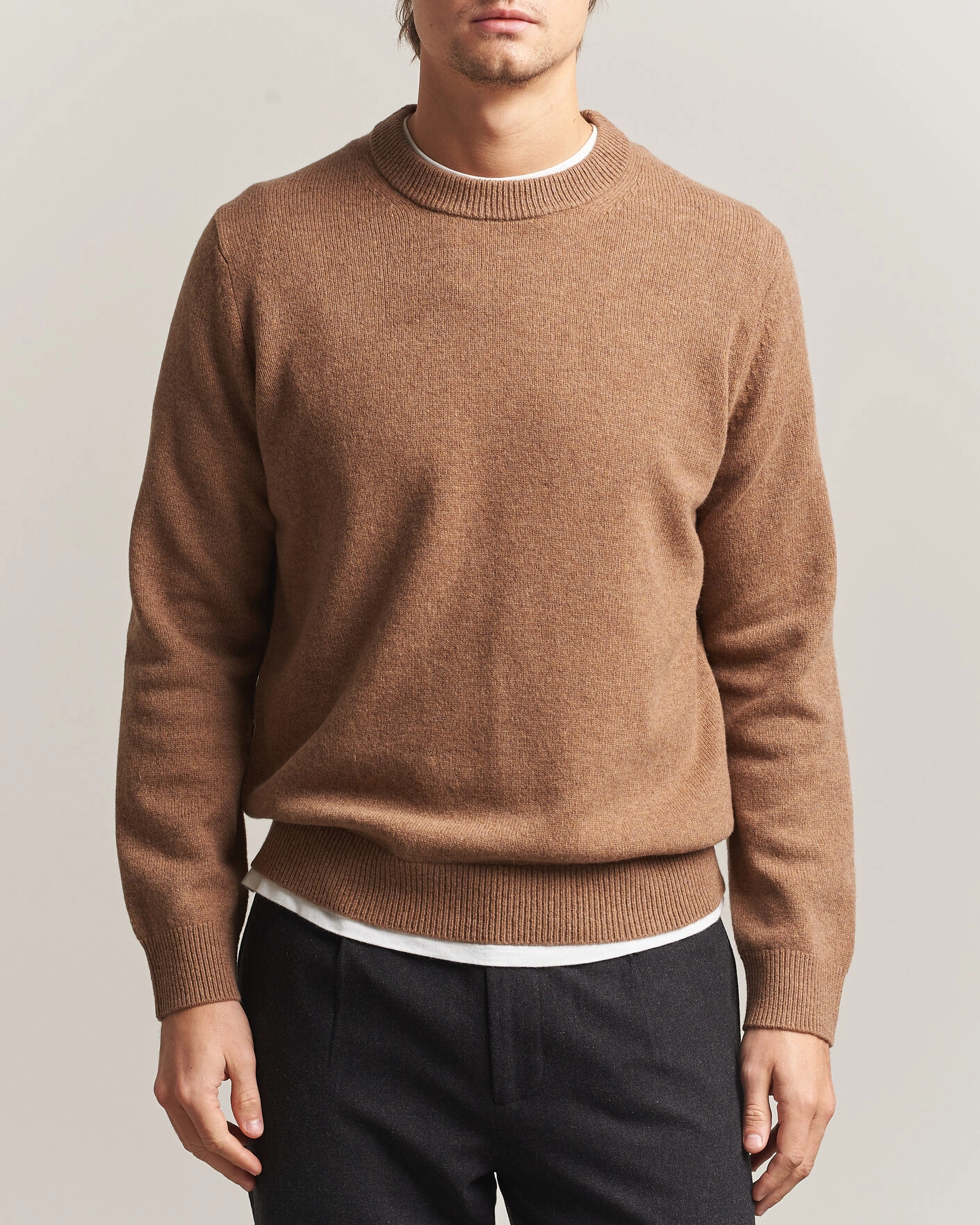 Herr | Tröjor | Samsøe Samsøe | Isak Knitted Crew Neck Lead Gray