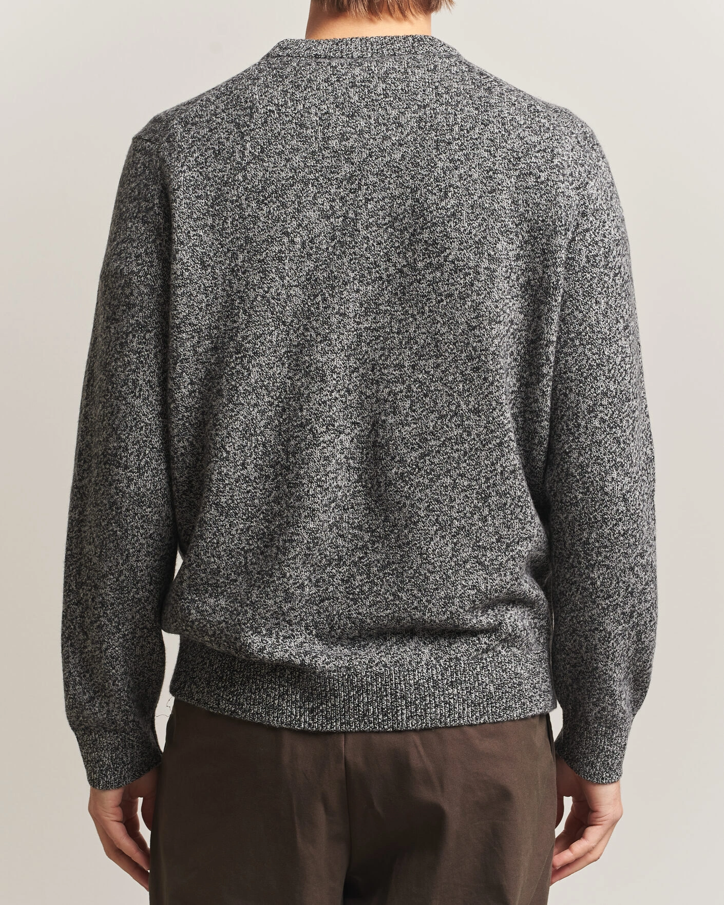 Herr | Tröjor | Samsøe Samsøe | Isak Knitted Crew Neck Black White Melange