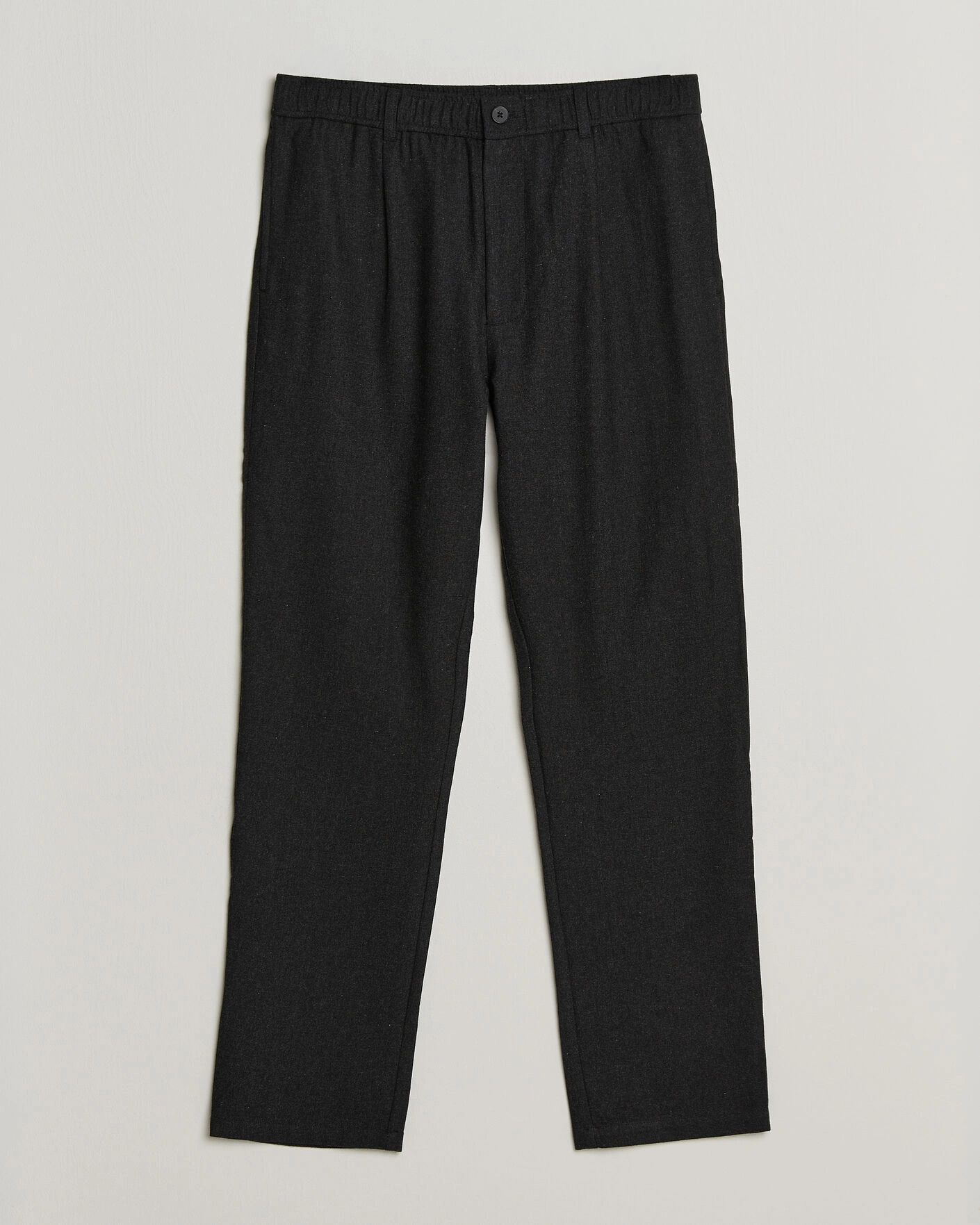 Herr | Byxor | Samsøe Samsøe | Bertil Flannel Drawstring Trousers Black Melange
