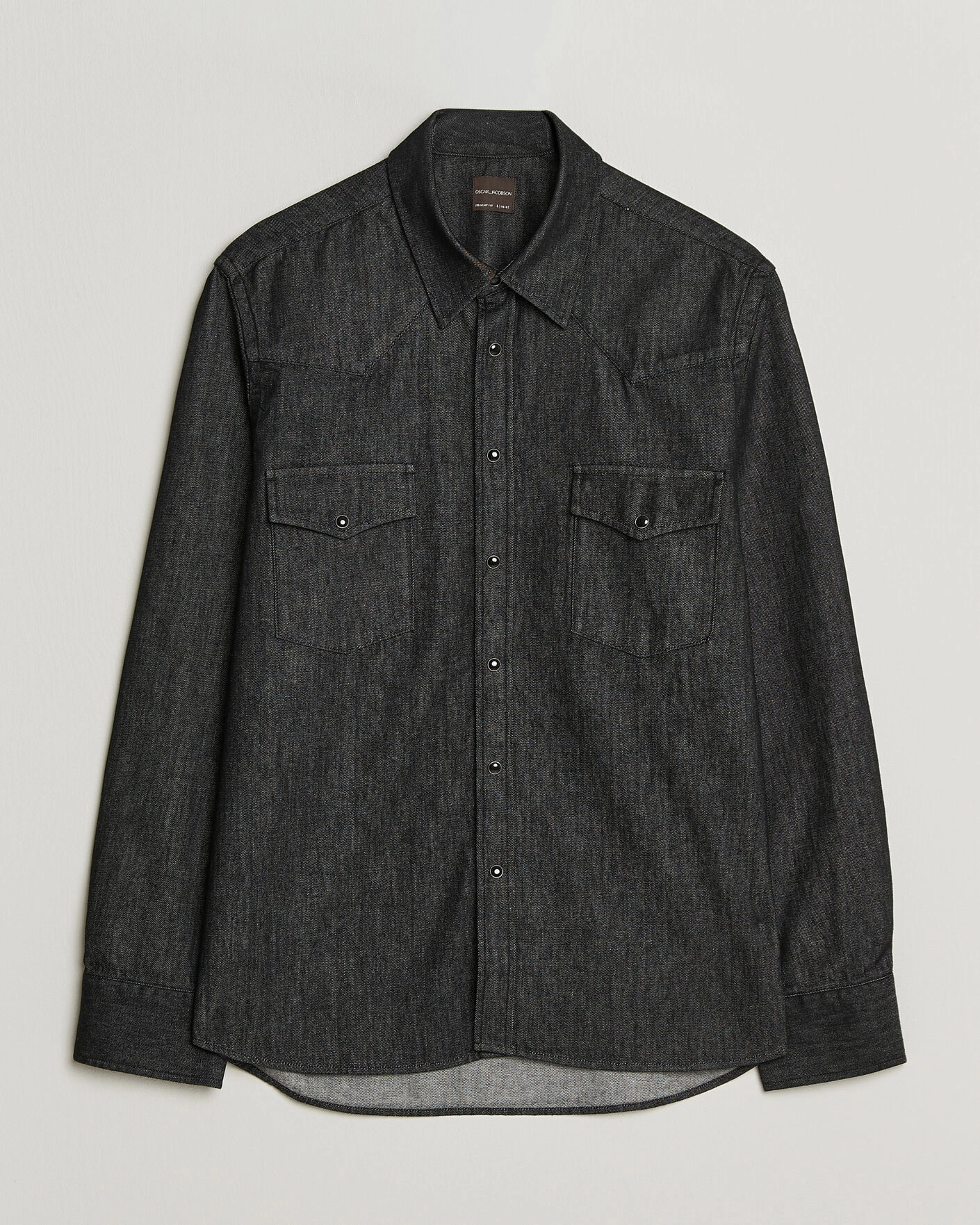 Herr | Skjortor | Oscar Jacobson | Straight Fit Western Shirt Dark Grey