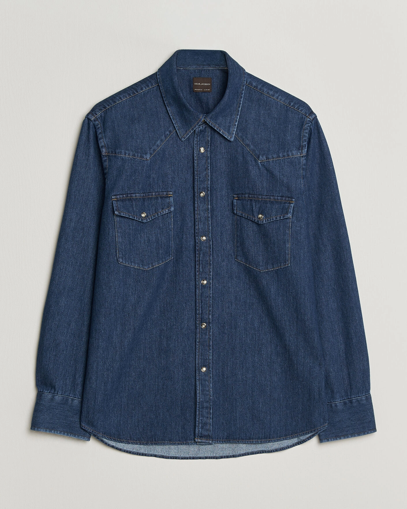 Herr | Skjortor | Oscar Jacobson | Straight Fit Western Shirt Blue