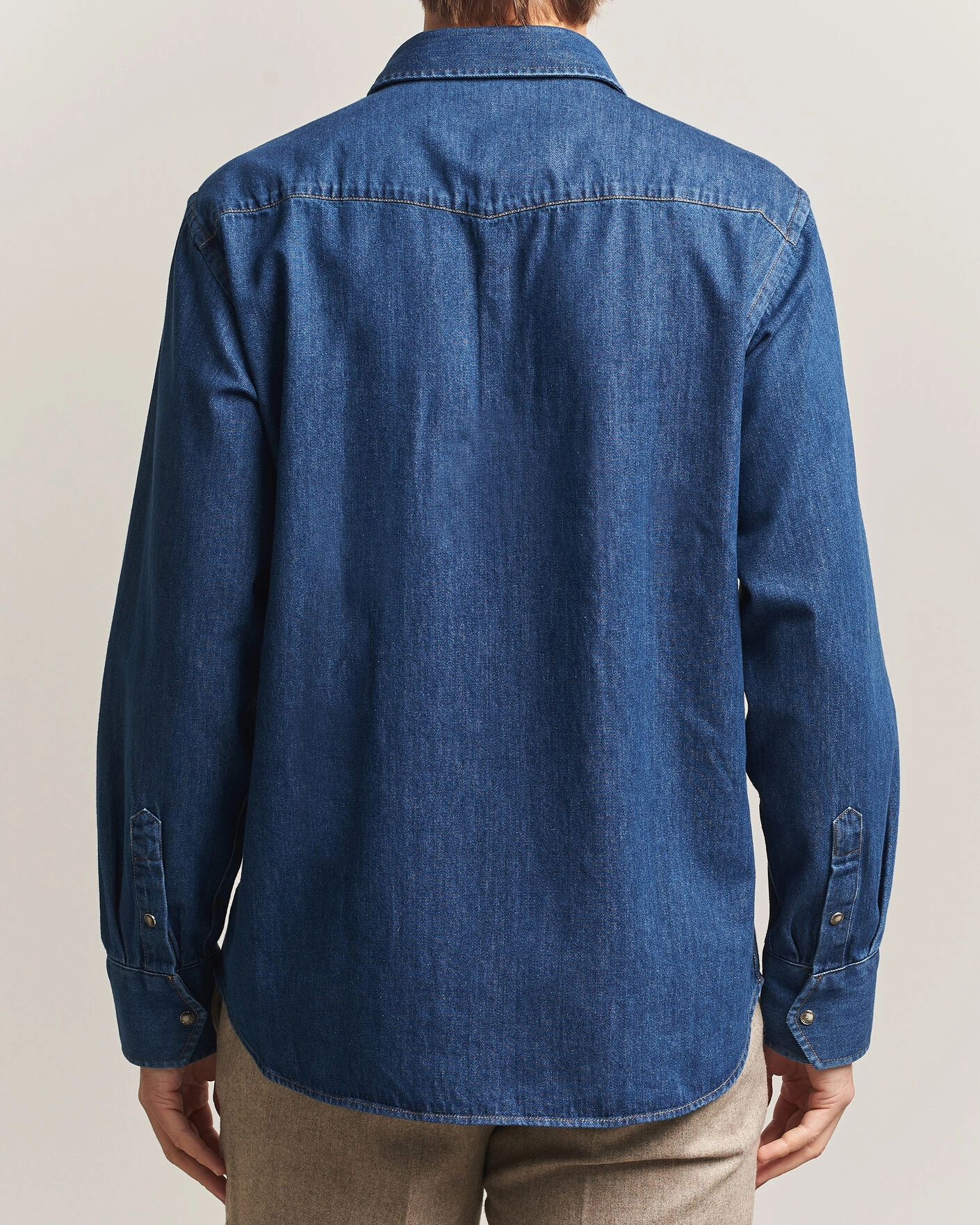 Herr | Skjortor | Oscar Jacobson | Straight Fit Western Shirt Blue