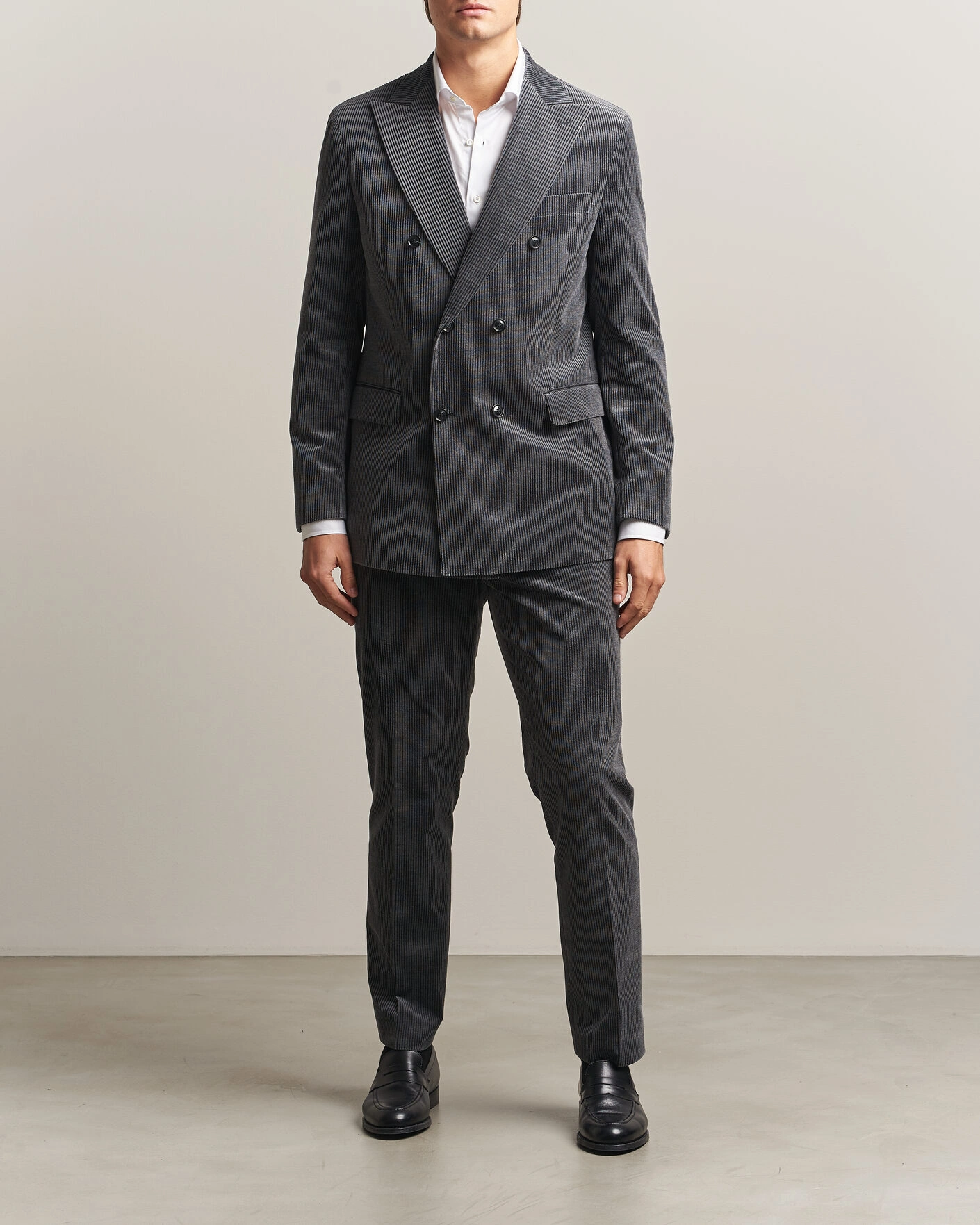 Herr | Byxor | Oscar Jacobson | Dandy Corduroy Trousers Grey