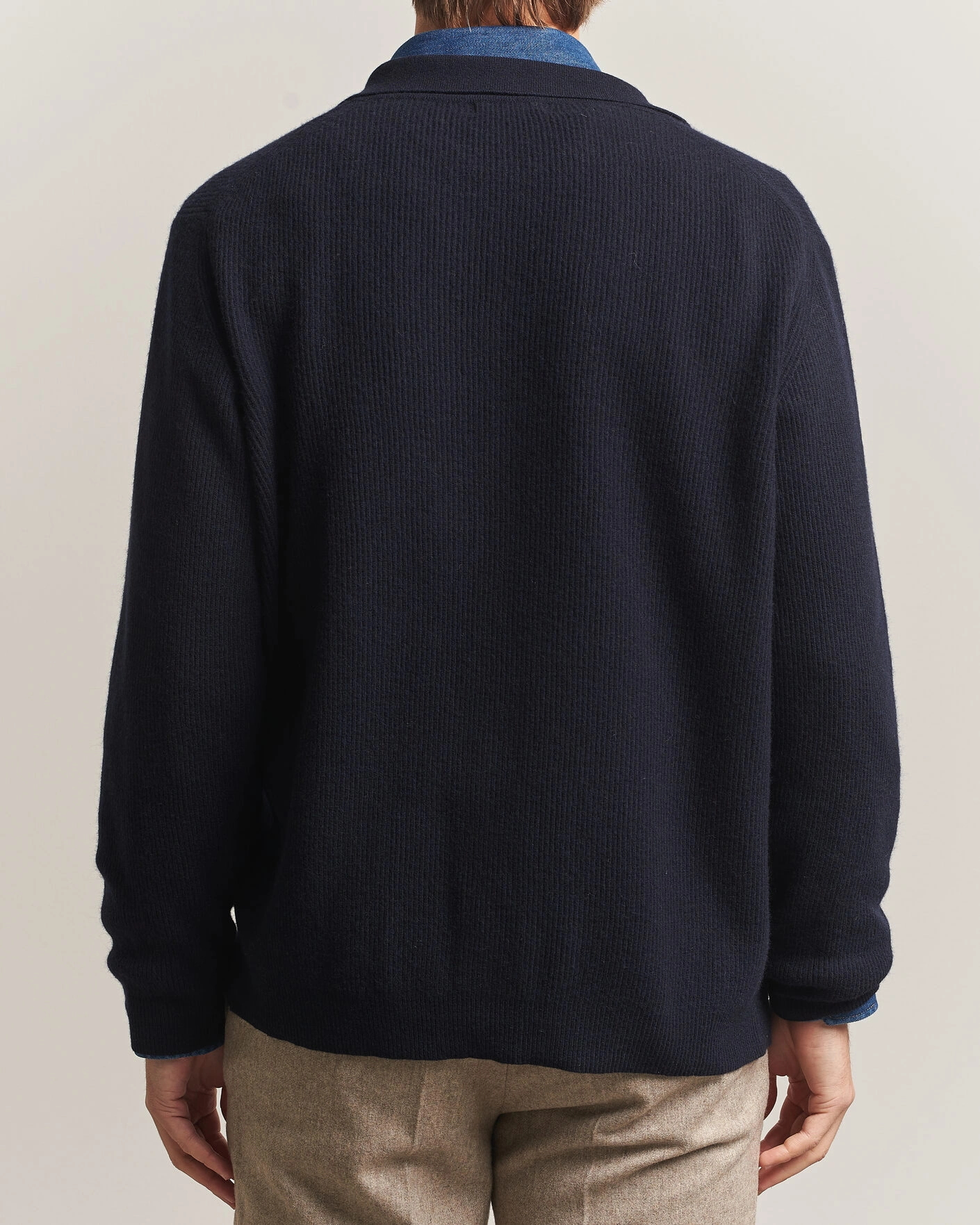 Herr | Tröjor | Oscar Jacobson | Federico Wool/Cashmere Cardigan Navy