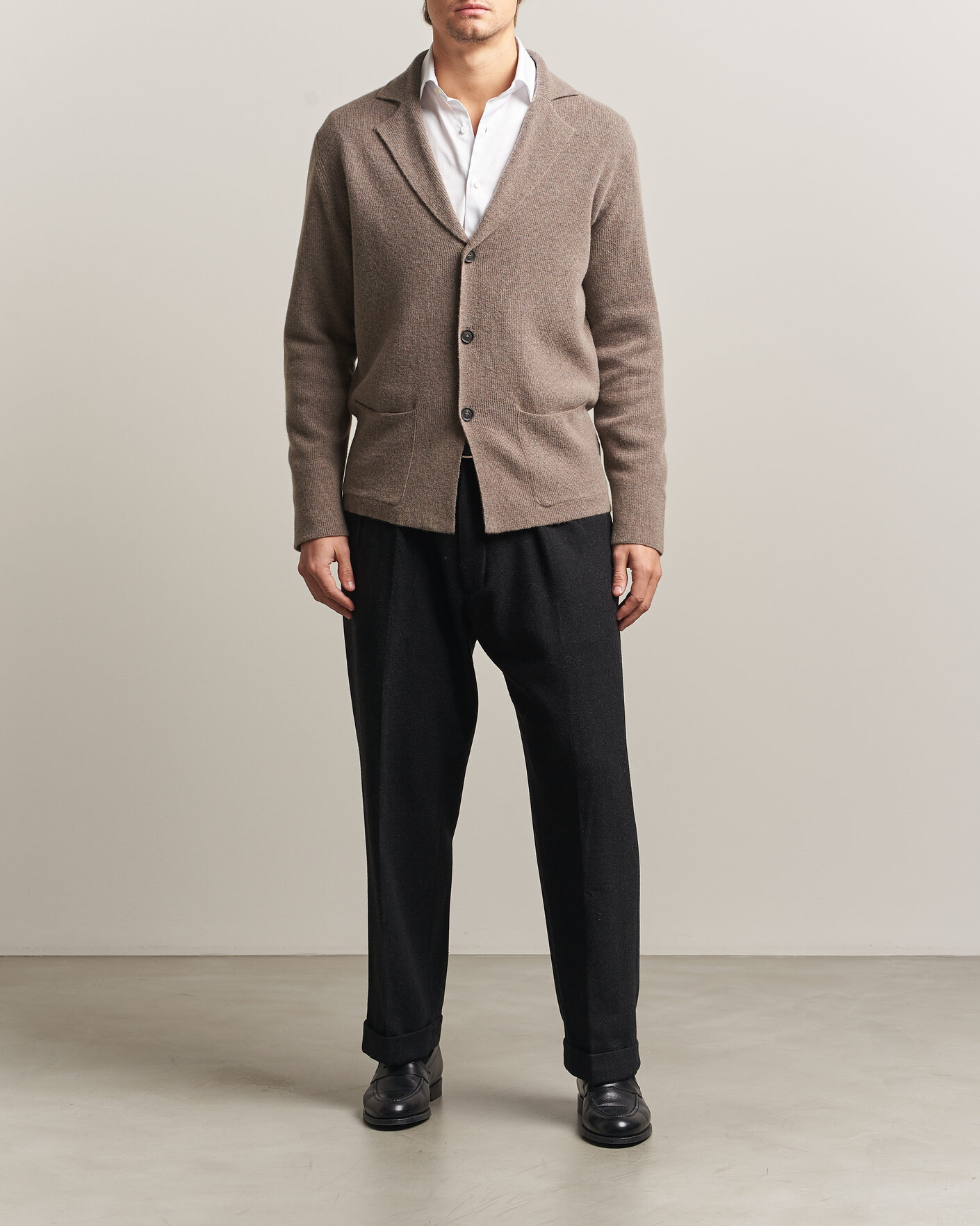 Herr | Kavajer | Oscar Jacobson | Antonio Knitted Blazer Taupe