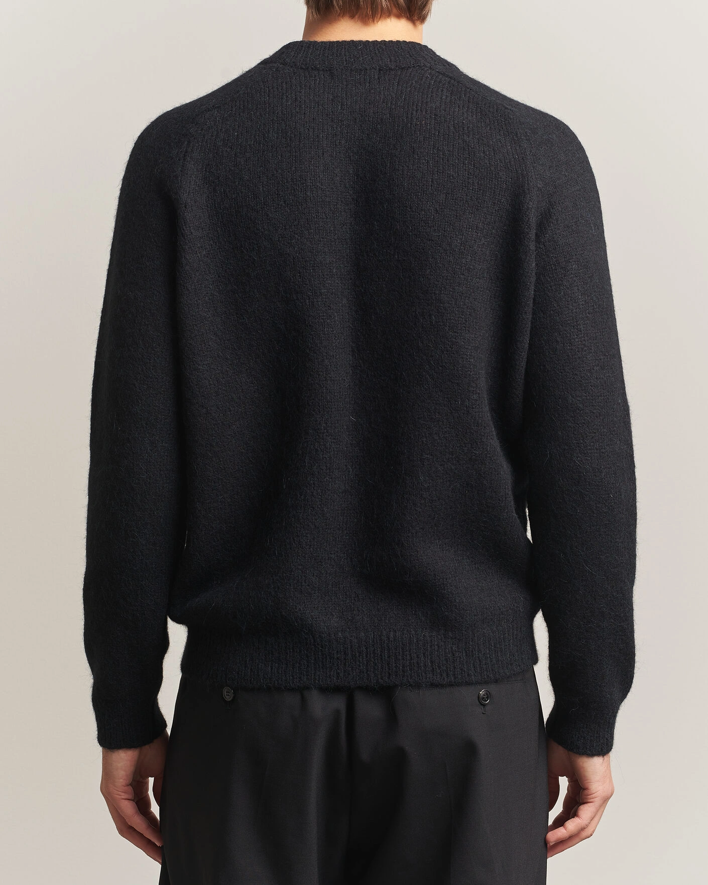 Herr | Tröjor | Oscar Jacobson | Andie Alpacka/Merino Knitted Sweater Black