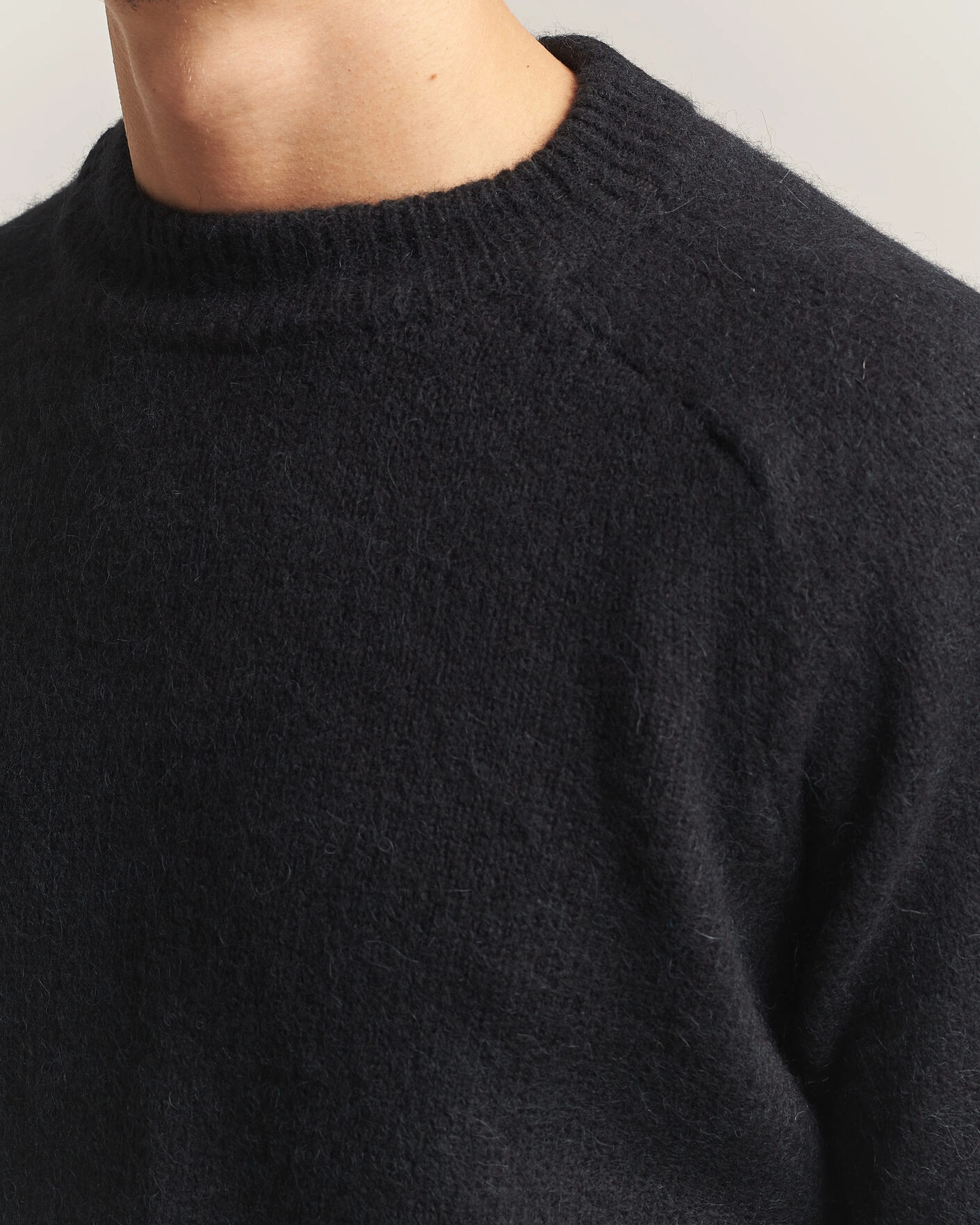 Herr | Tröjor | Oscar Jacobson | Andie Alpacka/Merino Knitted Sweater Black