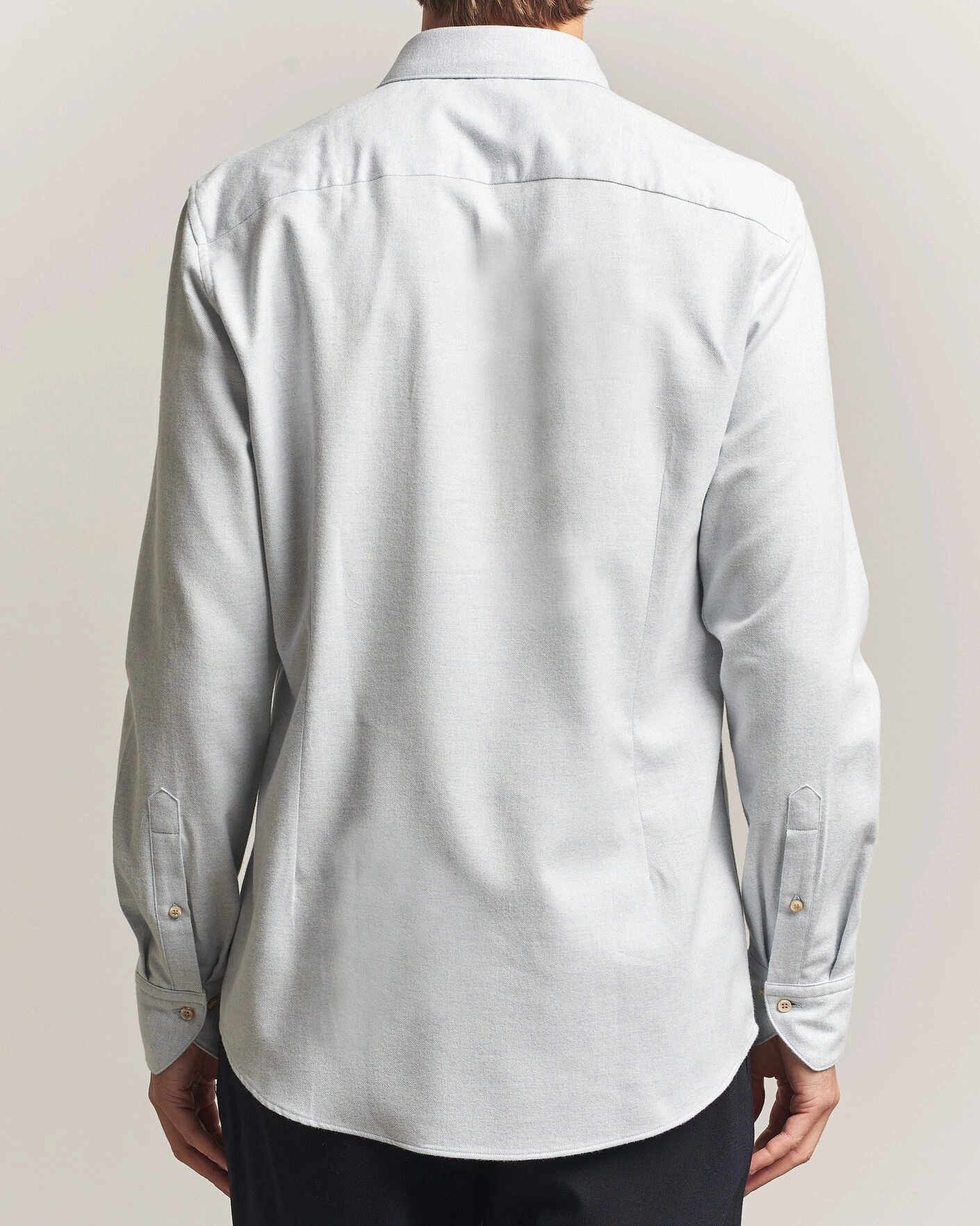 Herr | Skjortor | Stenströms | Slimline Flannel Shirt Light Blue