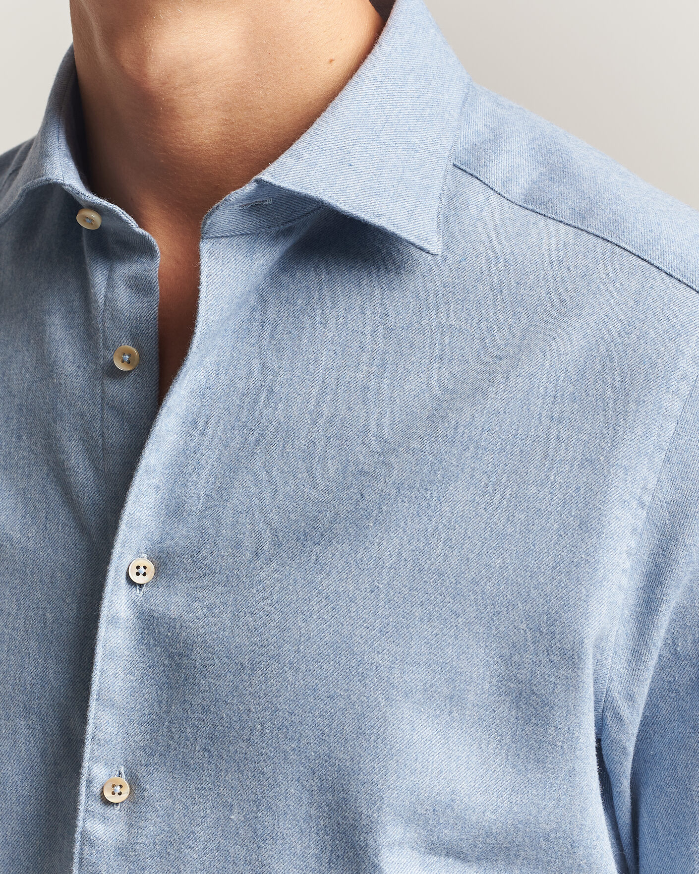 Herr | Skjortor | Stenströms | Slimline Flannel Shirt Blue