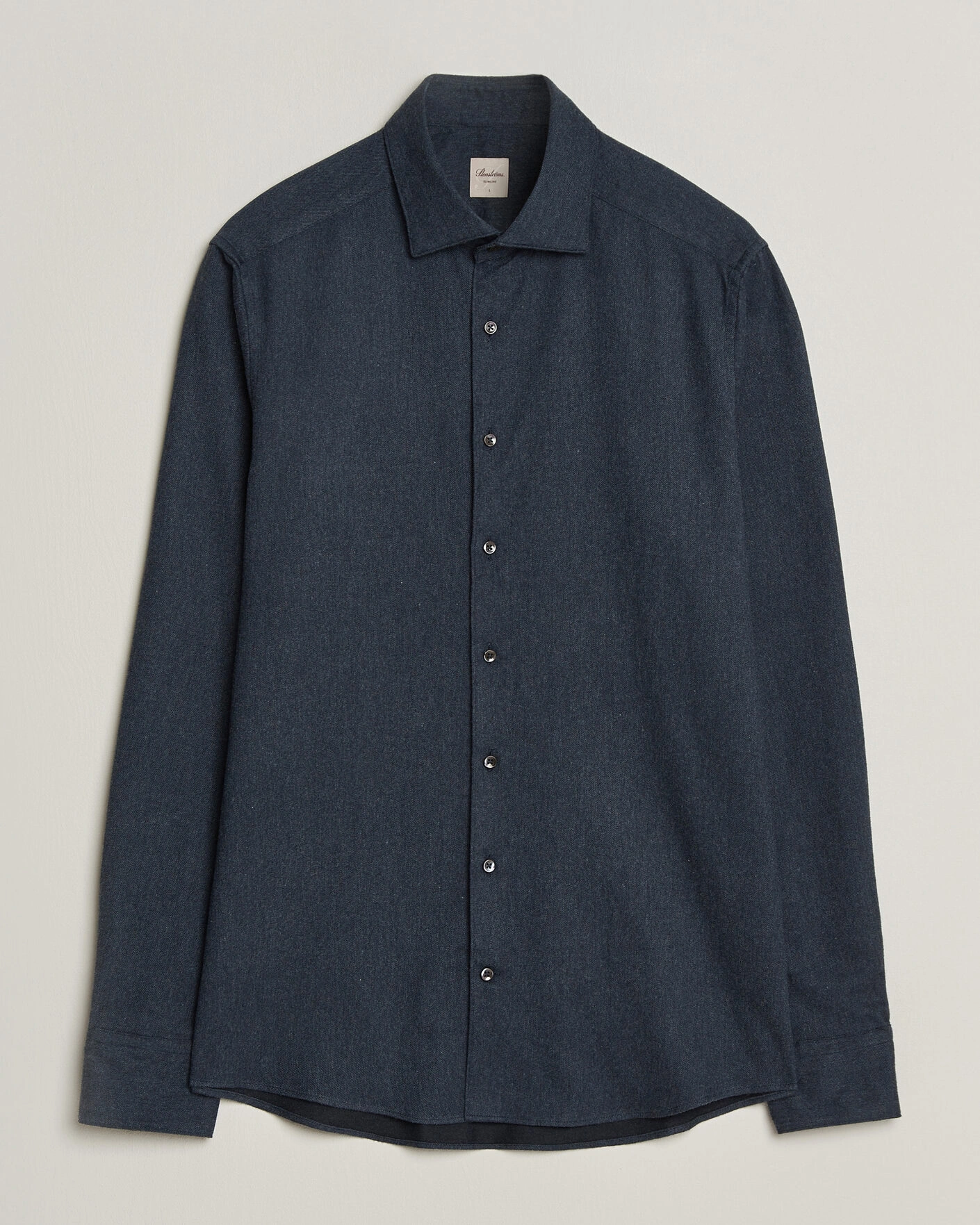 Herr | Skjortor | Stenströms | Slimline Flannel Shirt Navy