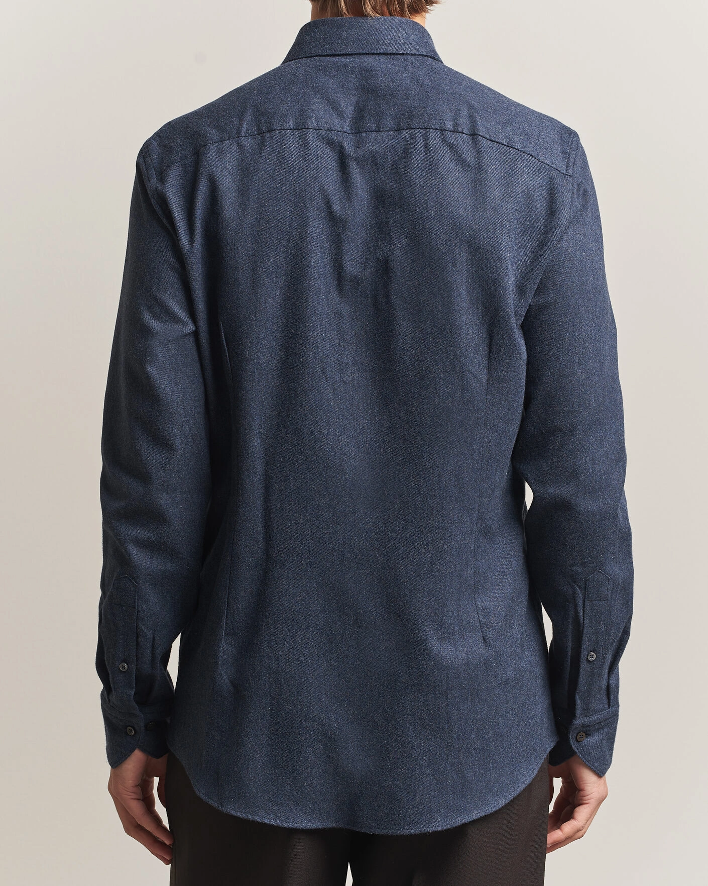 Herr | Skjortor | Stenströms | Slimline Flannel Shirt Navy