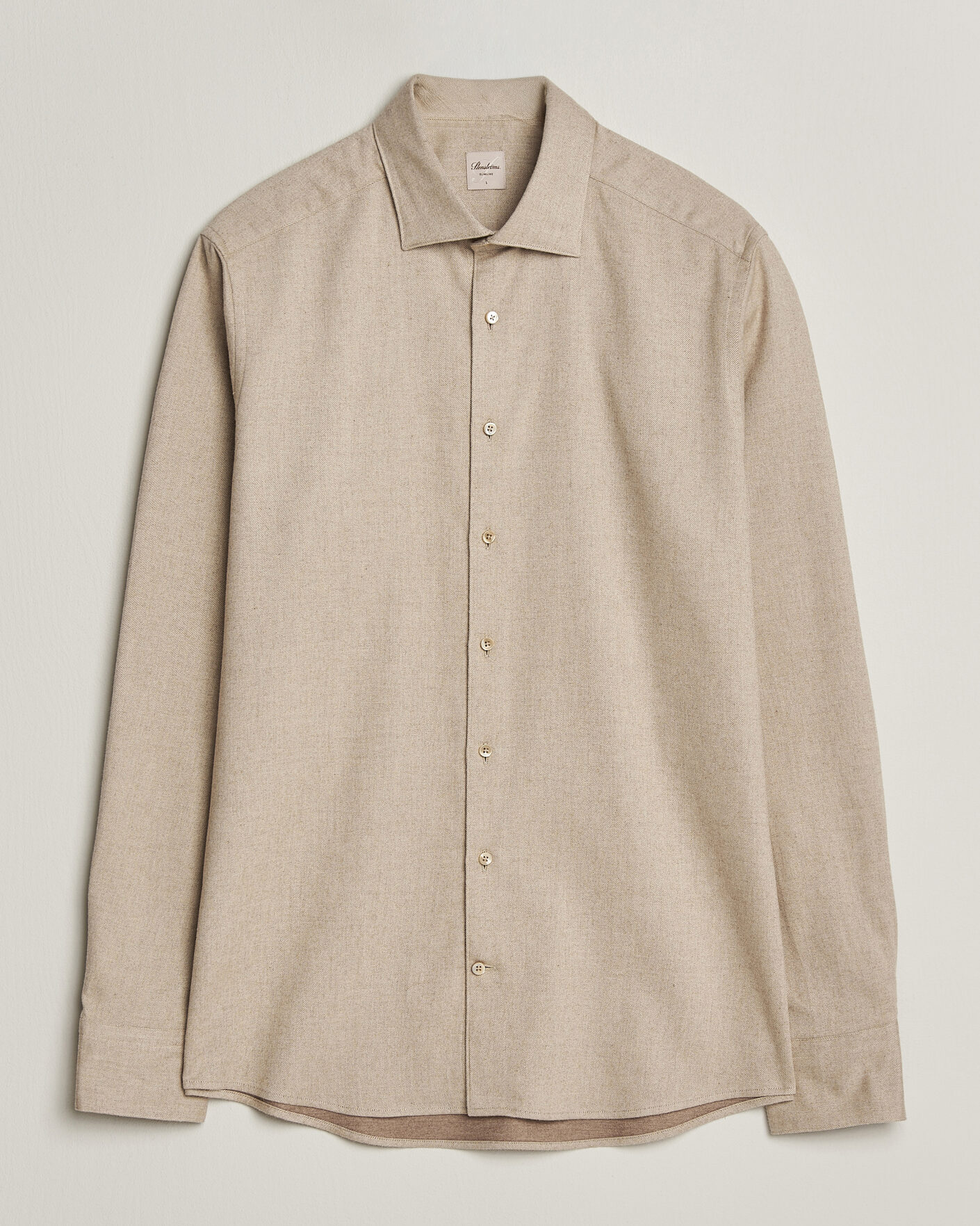 Herr | Skjortor | Stenströms | Slimline Flannel Shirt Beige