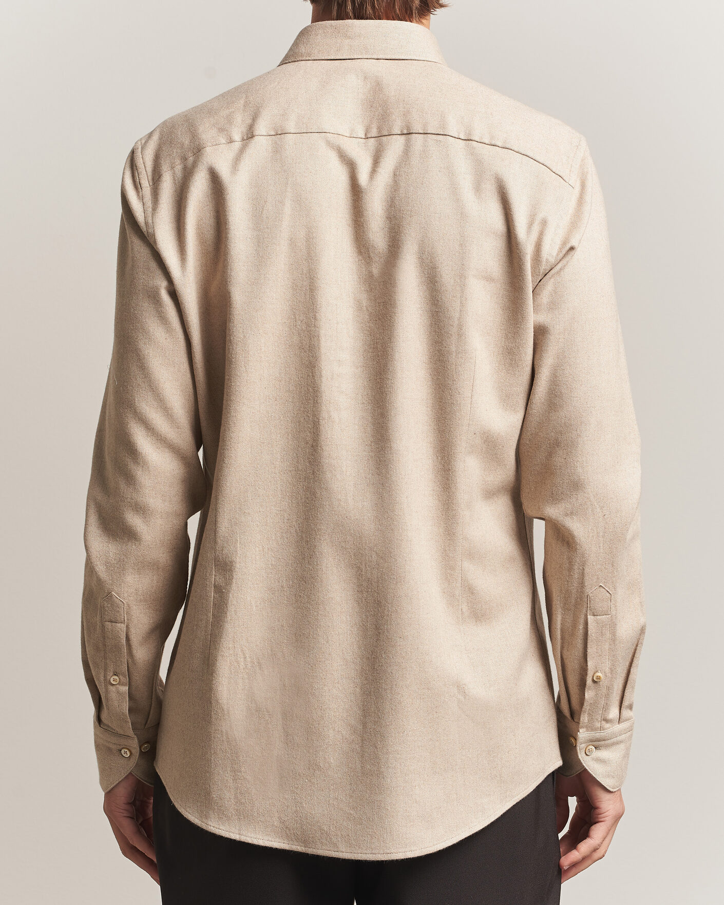 Herr | Skjortor | Stenströms | Slimline Flannel Shirt Beige