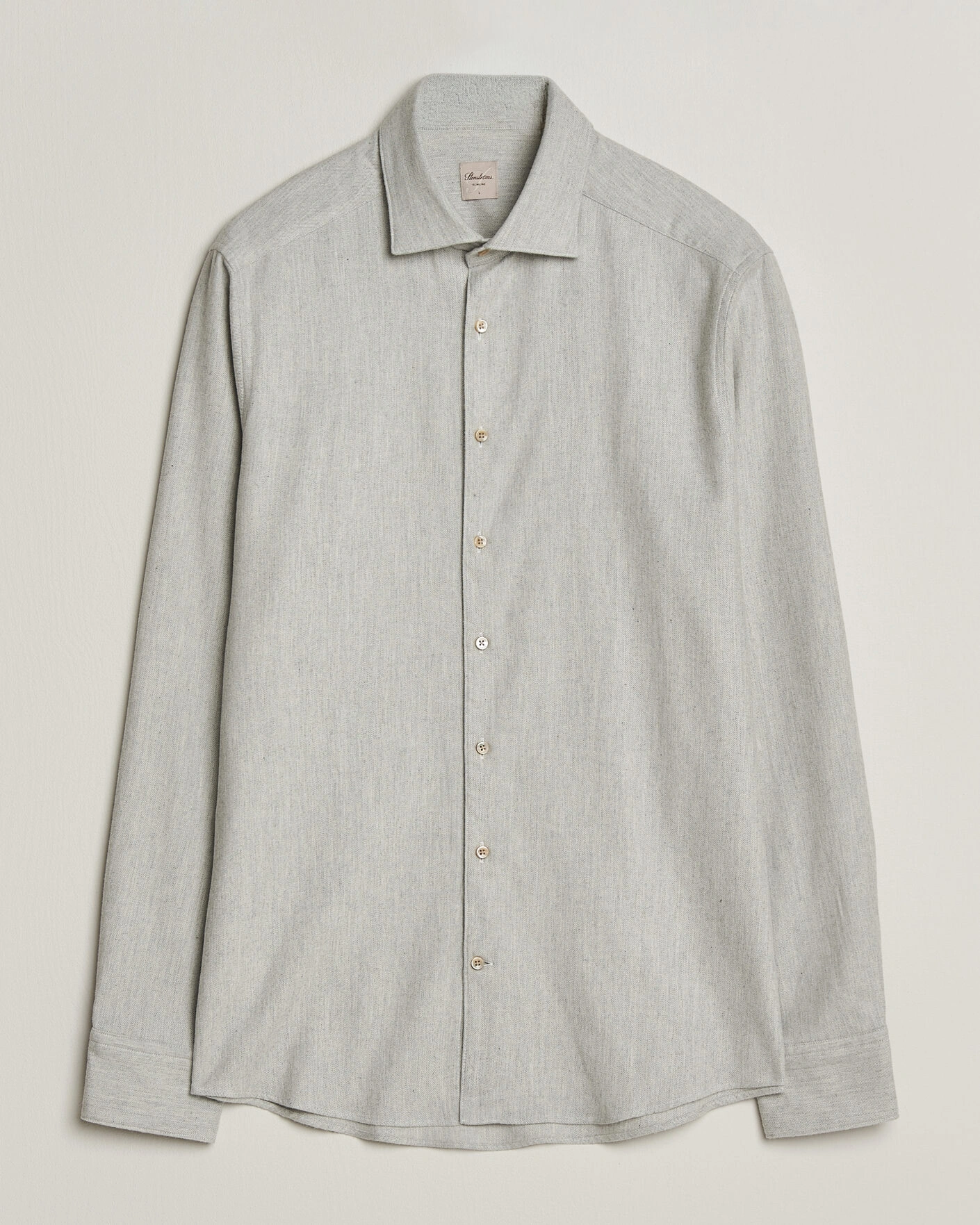 Herr | Skjortor | Stenströms | Slimline Flannel Shirt Light Grey