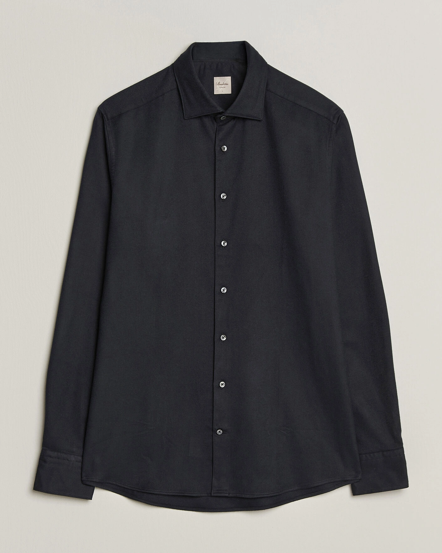 Herr | Skjortor | Stenströms | Slimline Flannel Shirt Black