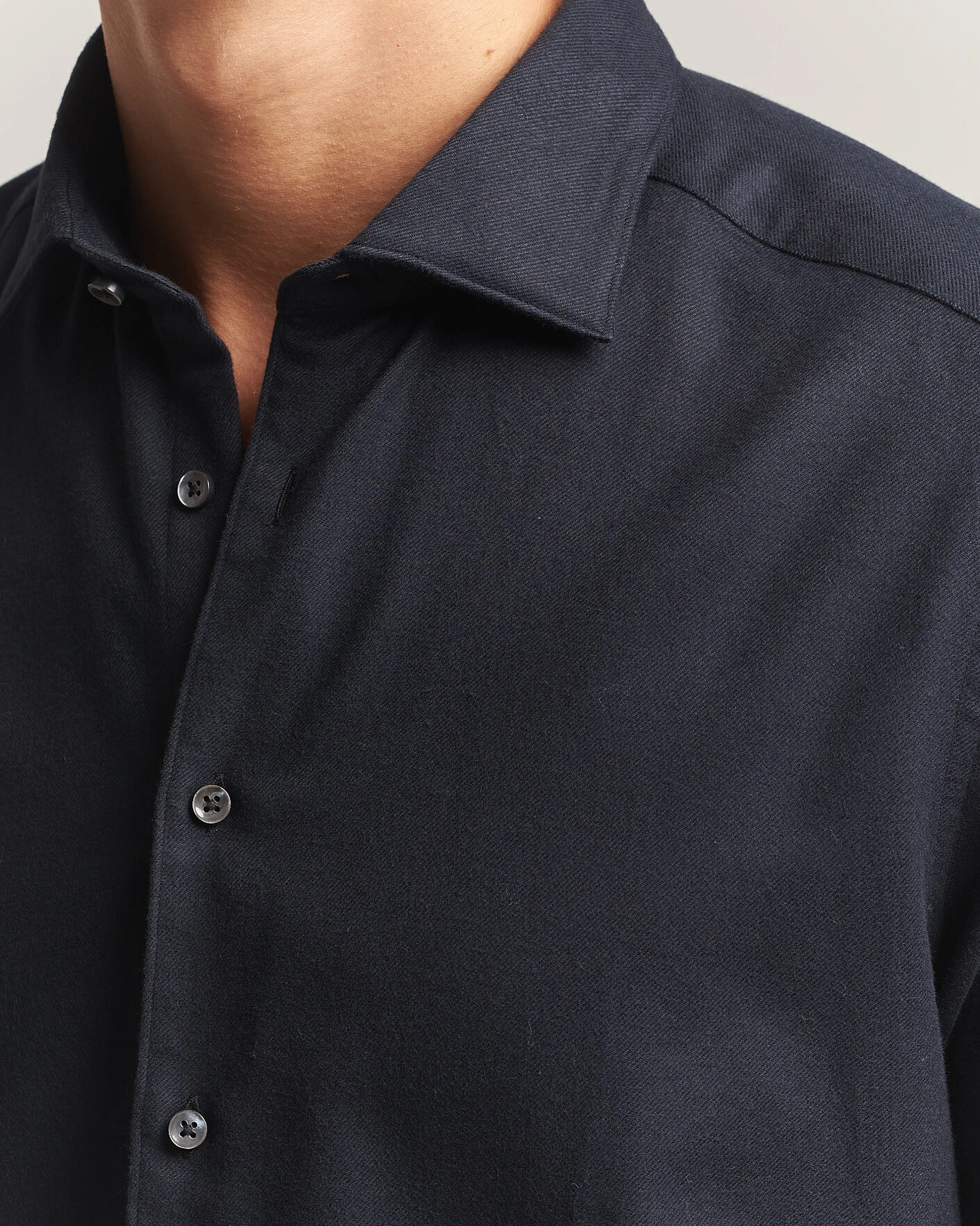 Herr | Skjortor | Stenströms | Slimline Flannel Shirt Black