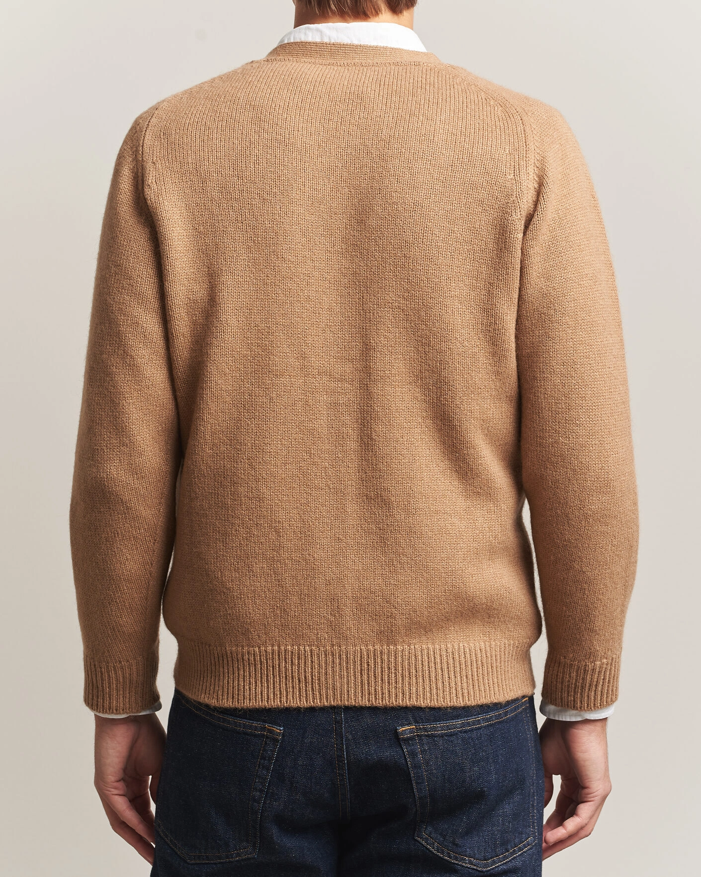 Herr | Tröjor | William Lockie | Datchet Camelhair Cardigan Natural Brown