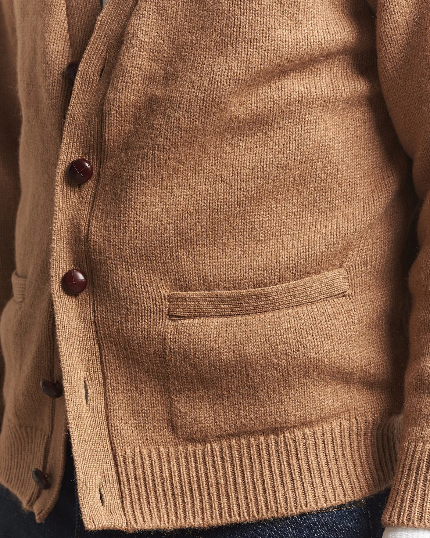Herr | Tröjor | William Lockie | Datchet Camelhair Cardigan Natural Brown