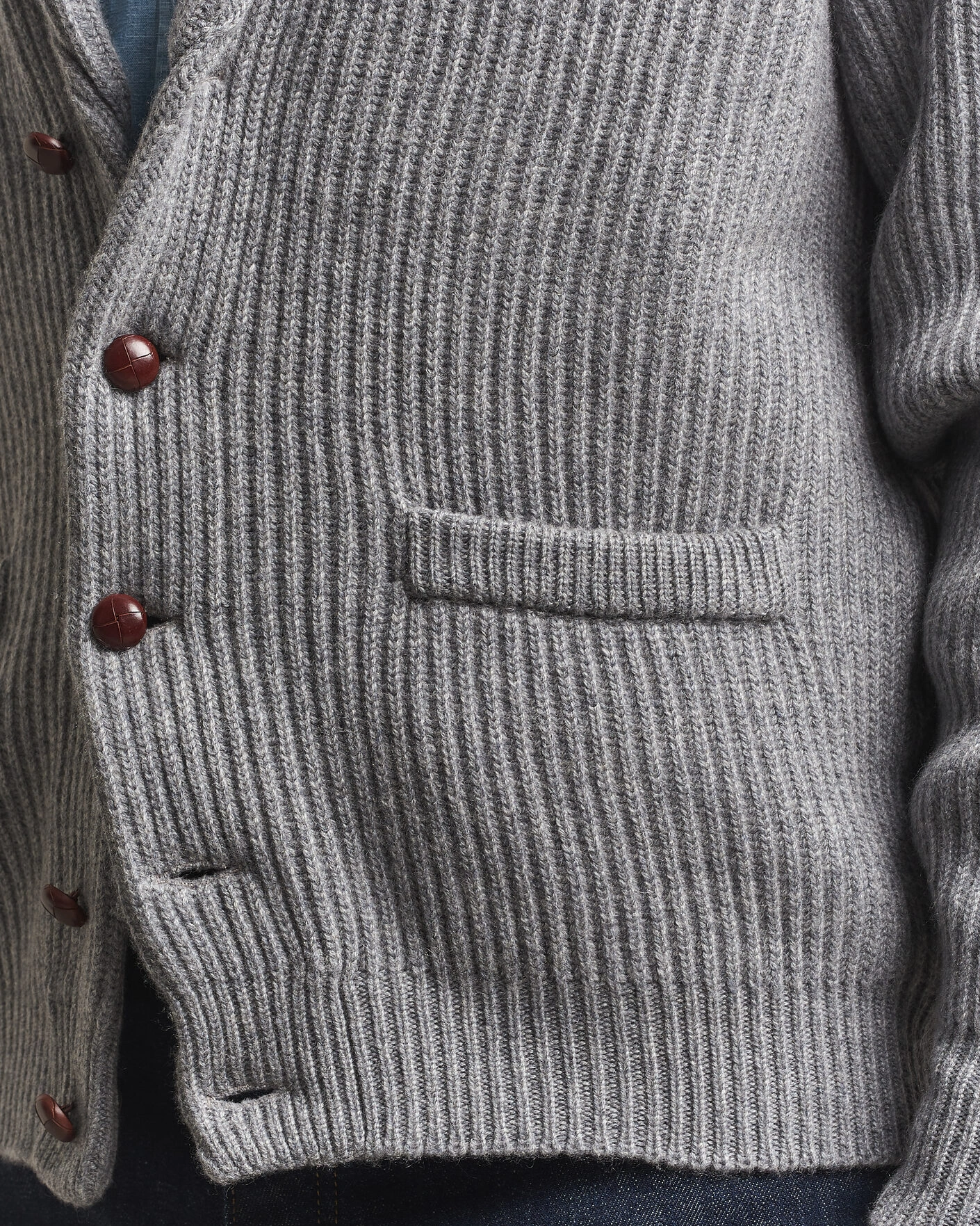 Herr | Tröjor | William Lockie | Windsor Cashmere Shawl Cardigan Flannel Grey