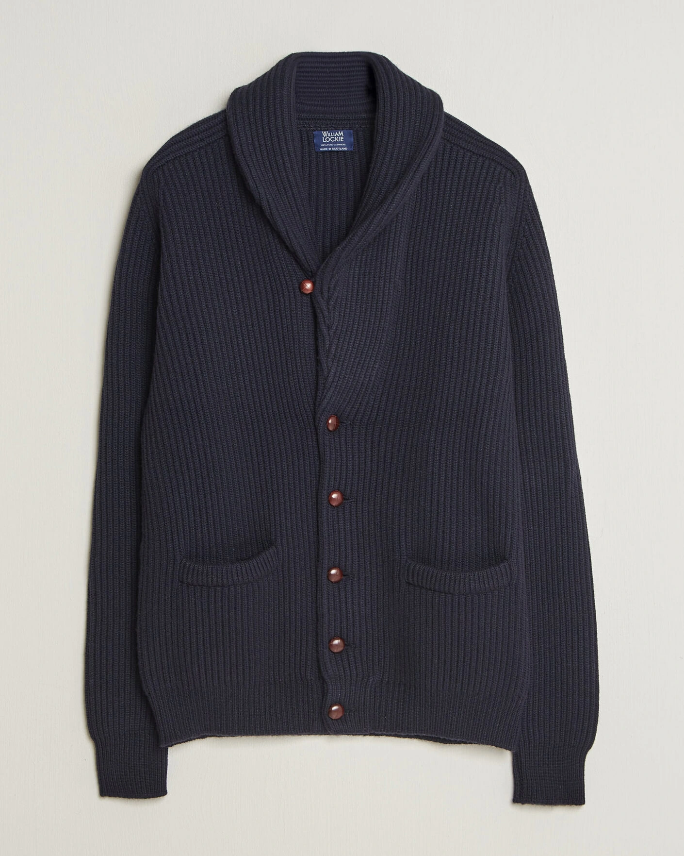 Herr | Tröjor | William Lockie | Windsor Cashmere Shawl Cardigan Navy