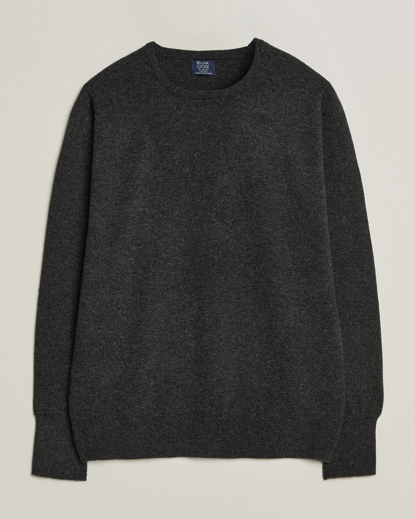 Herr | Tröjor | William Lockie | Rob Lambswool Crewneck Charcoal