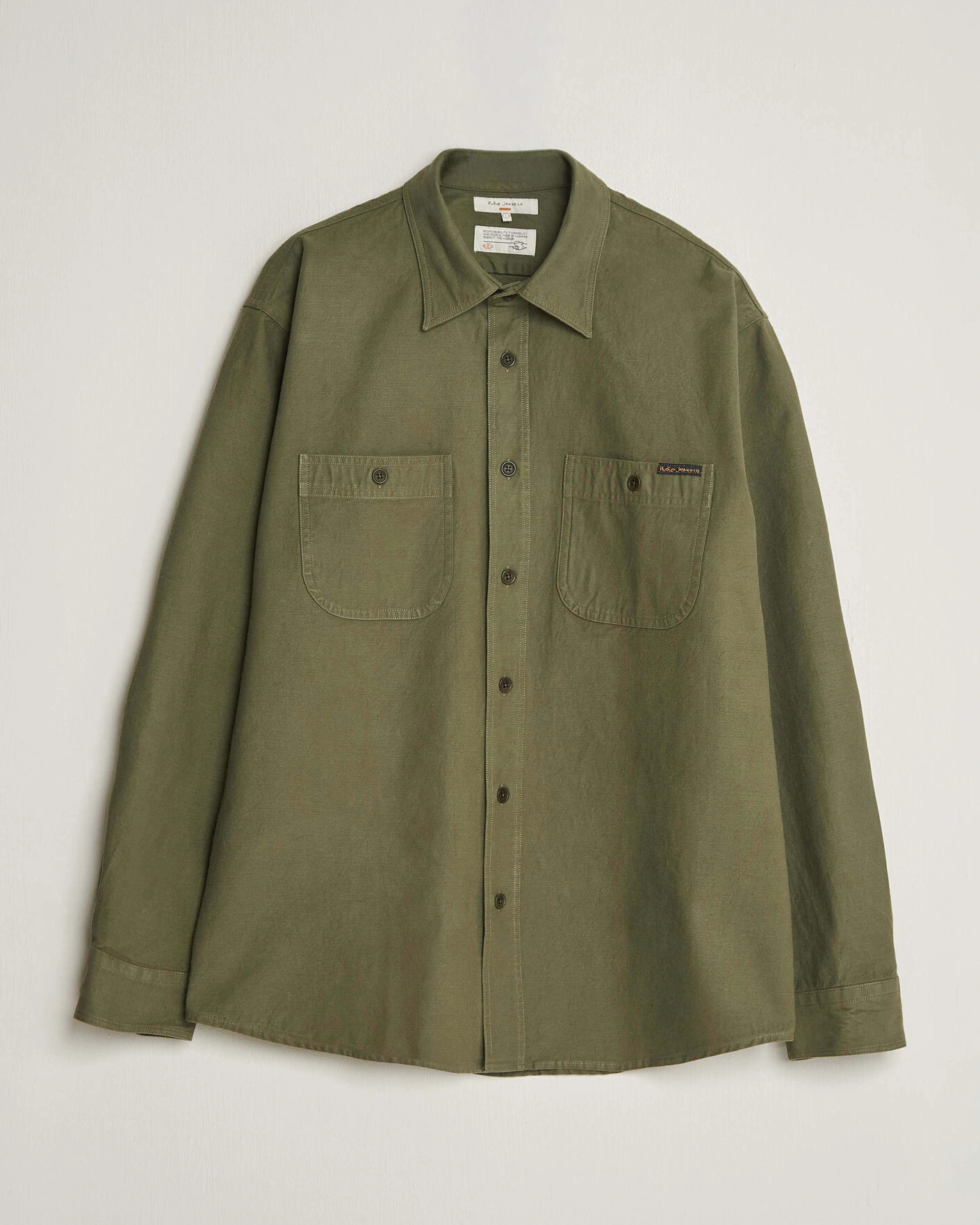 Herr | Skjortor | Nudie Jeans | Julian Worker Shirt Olive Green
