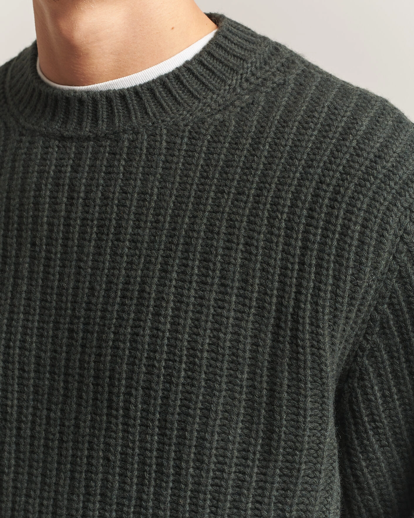 Herr | Tröjor | Nudie Jeans | Gurry Chunky Knitted Sweater Racing Green