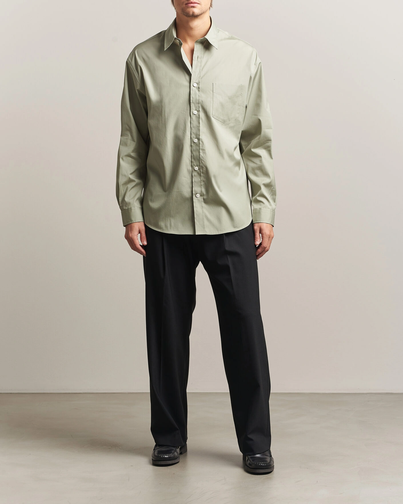 Herr | Skjortor | NN07 | Skyler Relaxed Fit Supima Cotton Shirt Pale Green