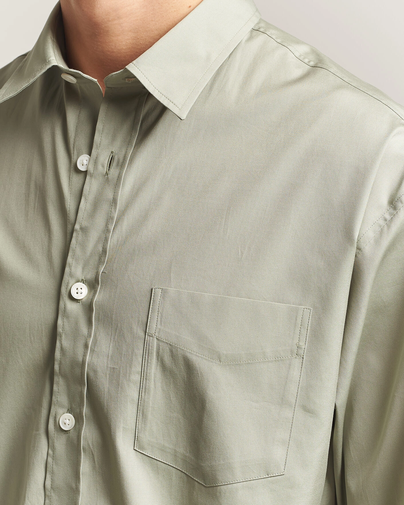 Herr | Skjortor | NN07 | Skyler Relaxed Fit Supima Cotton Shirt Pale Green