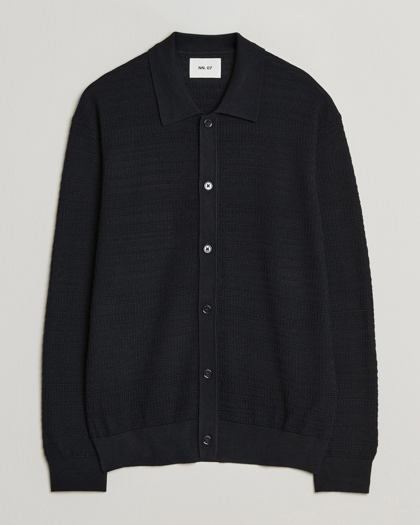 Herr | Tröjor | NN07 | Nate Wool Knitted Cardigan Deep Navy