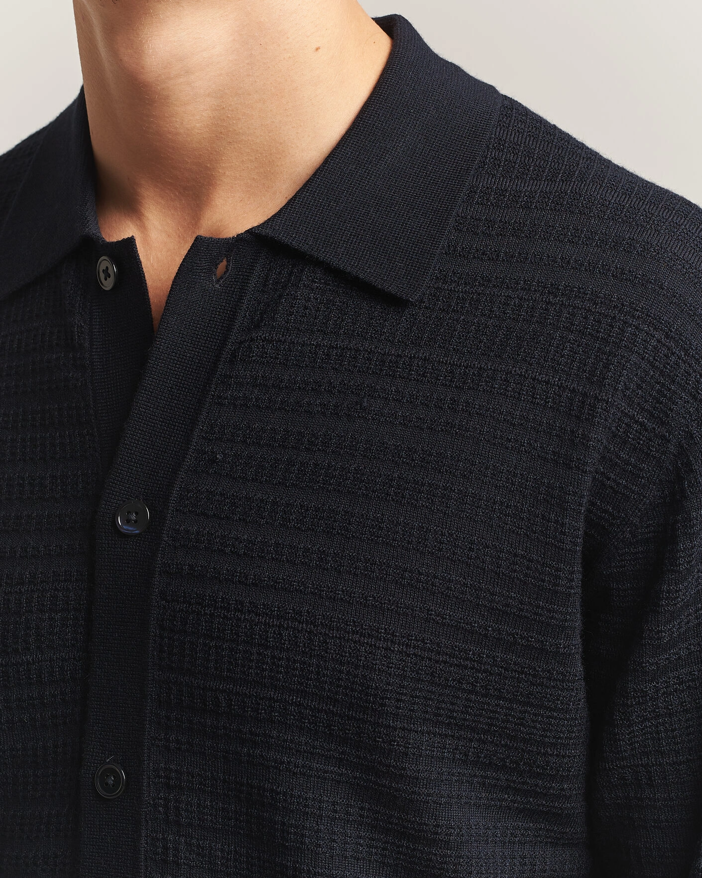 Herr | Tröjor | NN07 | Nate Wool Knitted Cardigan Deep Navy