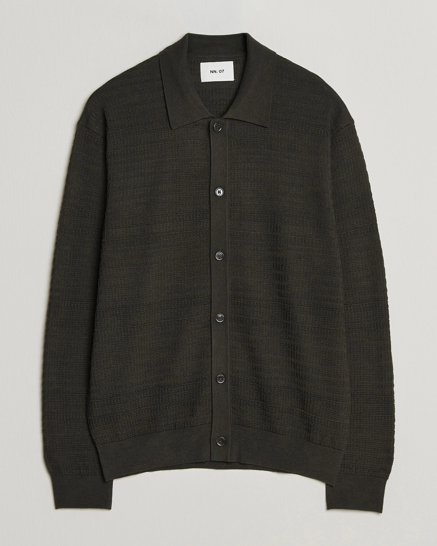 Herr | Tröjor | NN07 | Nate Wool Knitted Cardigan Dark Army