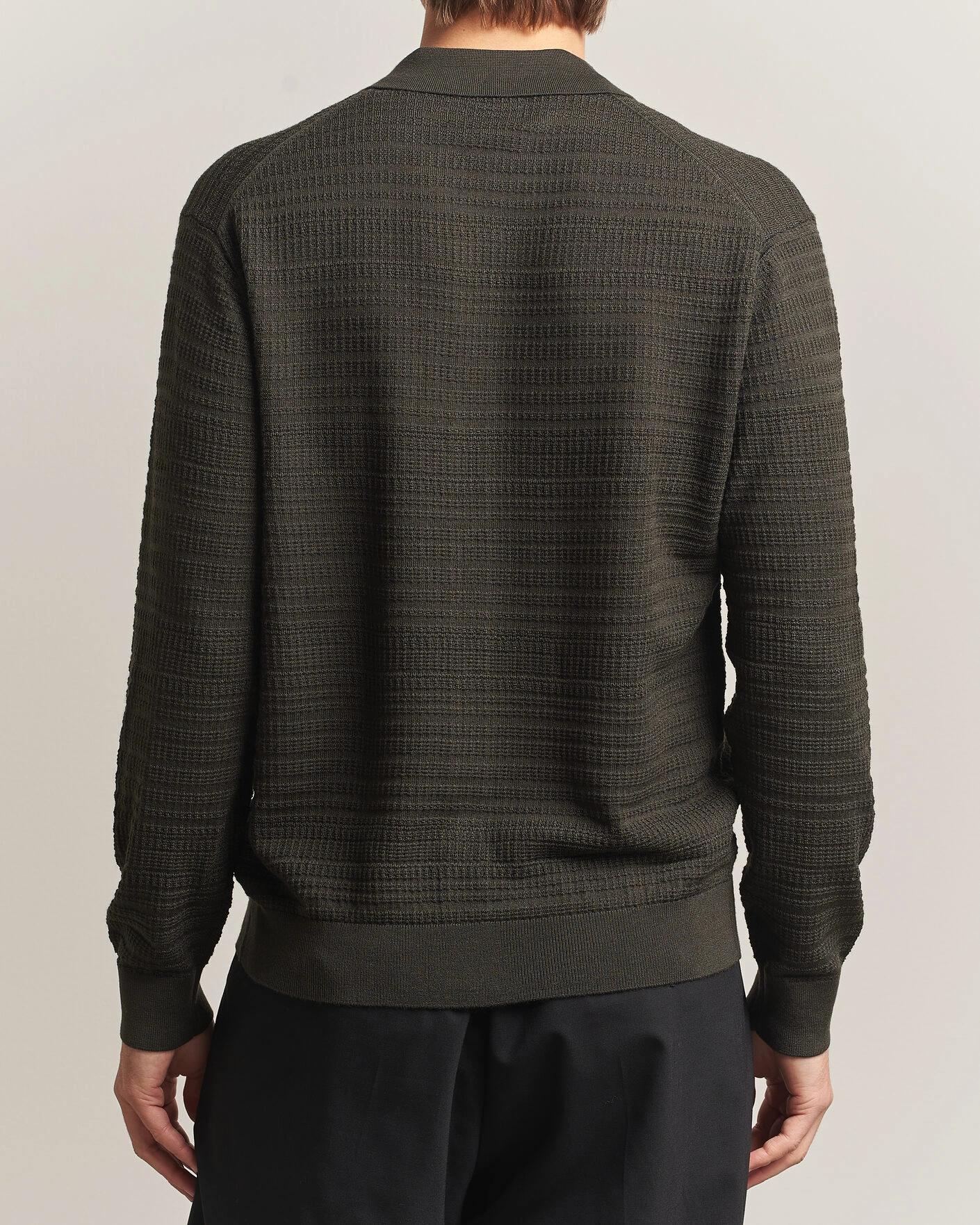 Herr | Tröjor | NN07 | Nate Wool Knitted Cardigan Dark Army