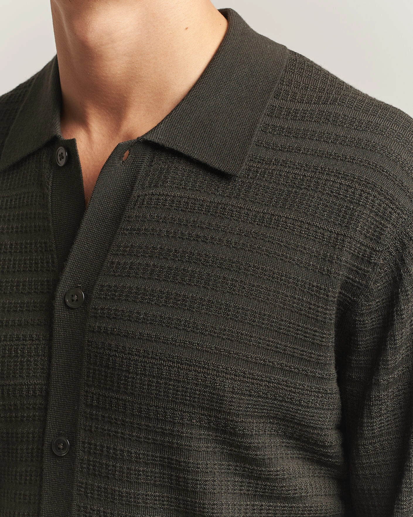 Herr | Tröjor | NN07 | Nate Wool Knitted Cardigan Dark Army