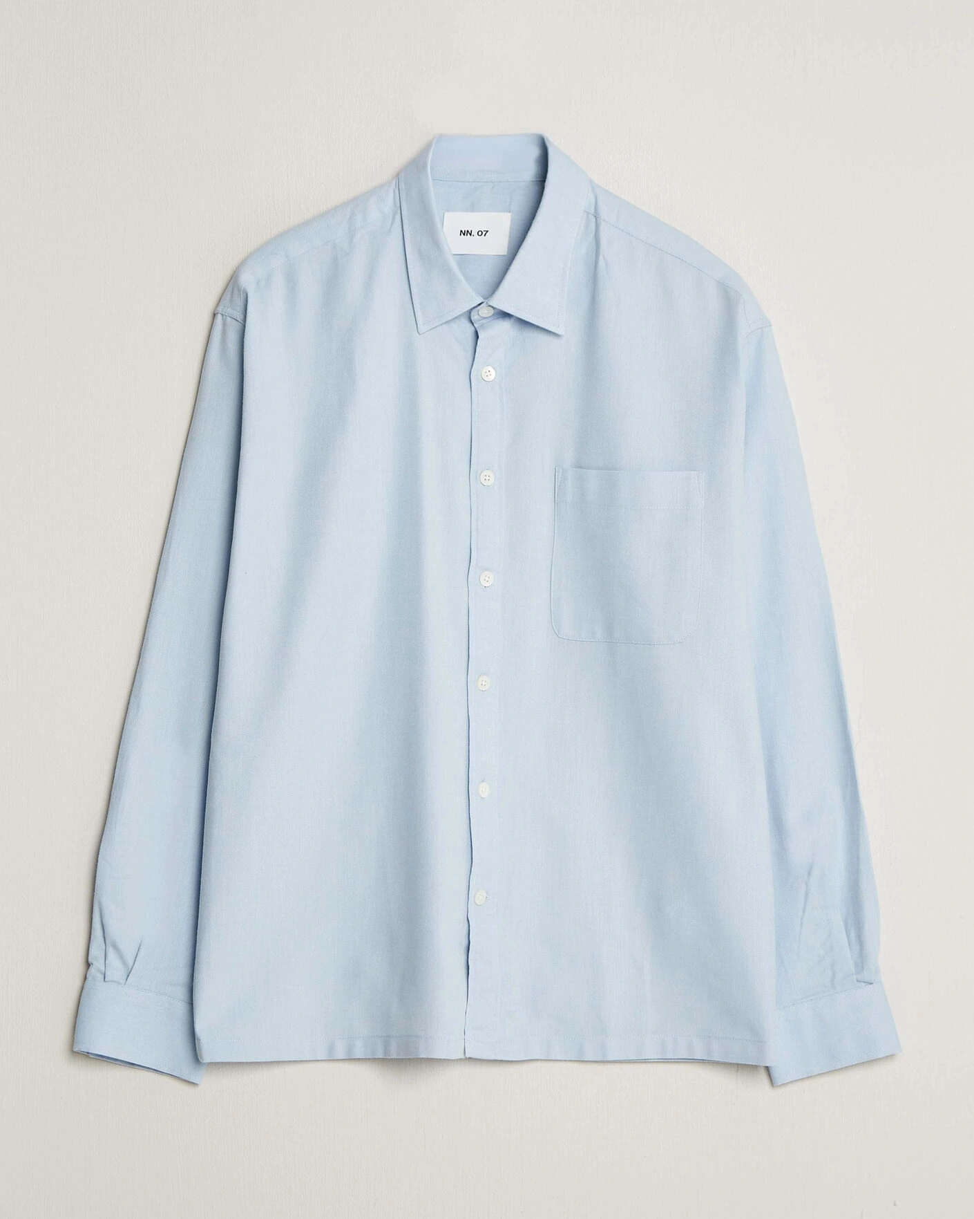 Herr | Skjortor | NN07 | Deon Brushed Light Flannel Shirt Sky Mist
