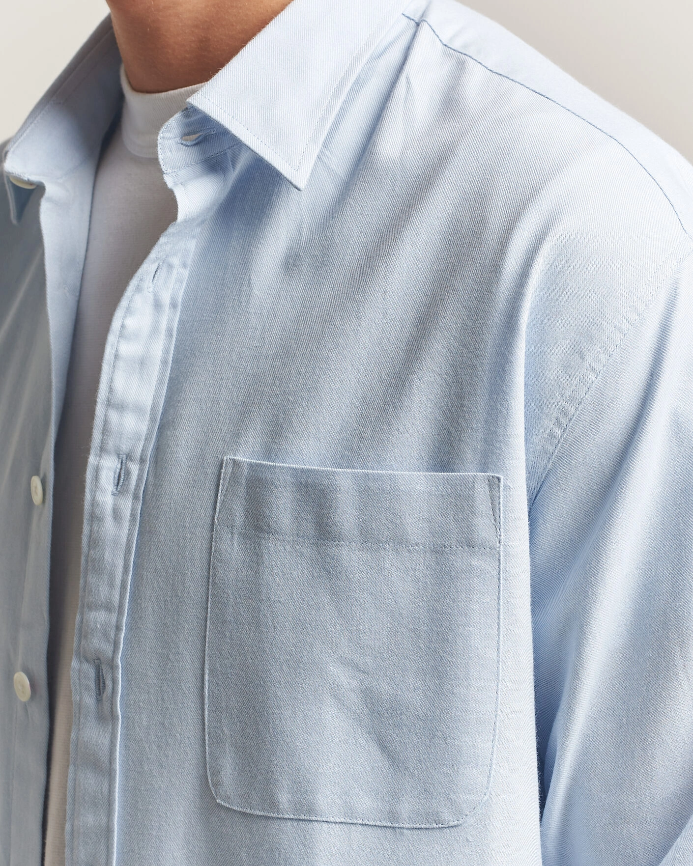 Herr | Skjortor | NN07 | Deon Brushed Light Flannel Shirt Sky Mist