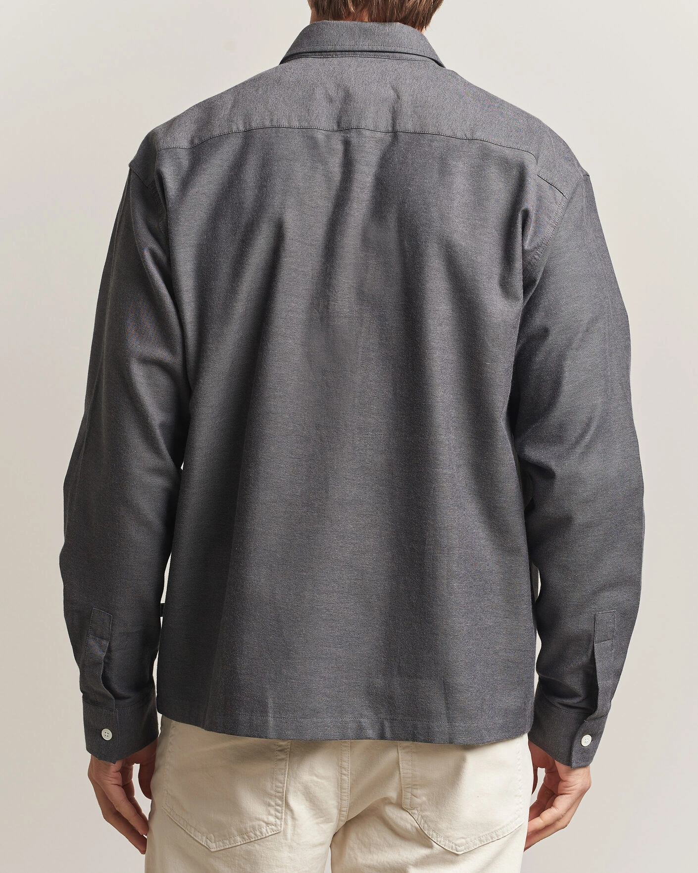 Herr | Skjortor | NN07 | Deon Brushed Light Flannel Shirt Dark Grey