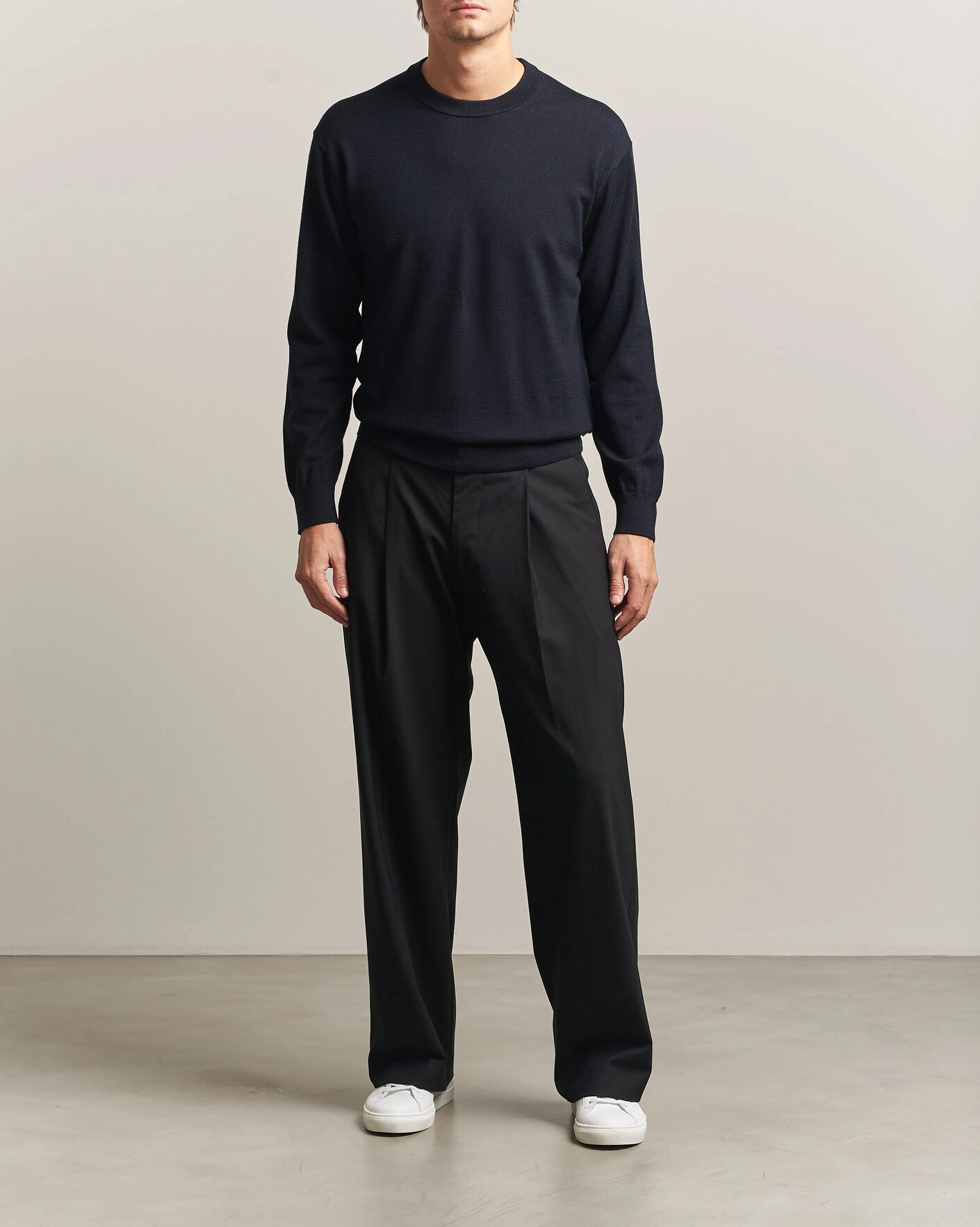 Herr | Tröjor | NN07 | Nate Wool Knitted Crew Neck Deep Navy