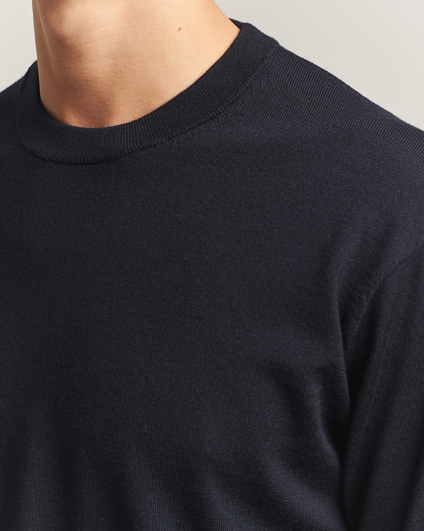 Herr | Tröjor | NN07 | Nate Wool Knitted Crew Neck Deep Navy
