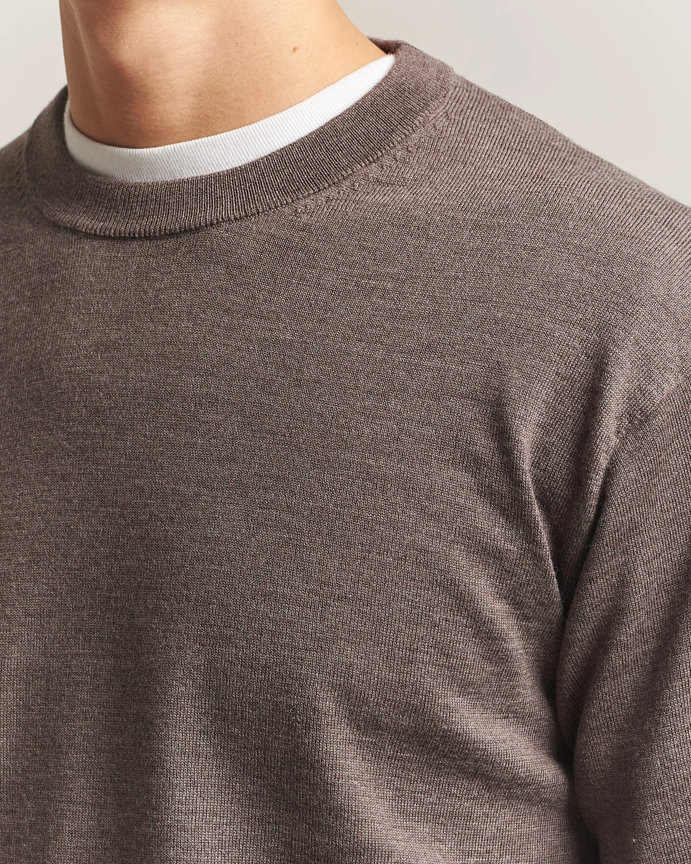 Herr | Tröjor | NN07 | Nate Wool Knitted Crew Neck Mable Husk