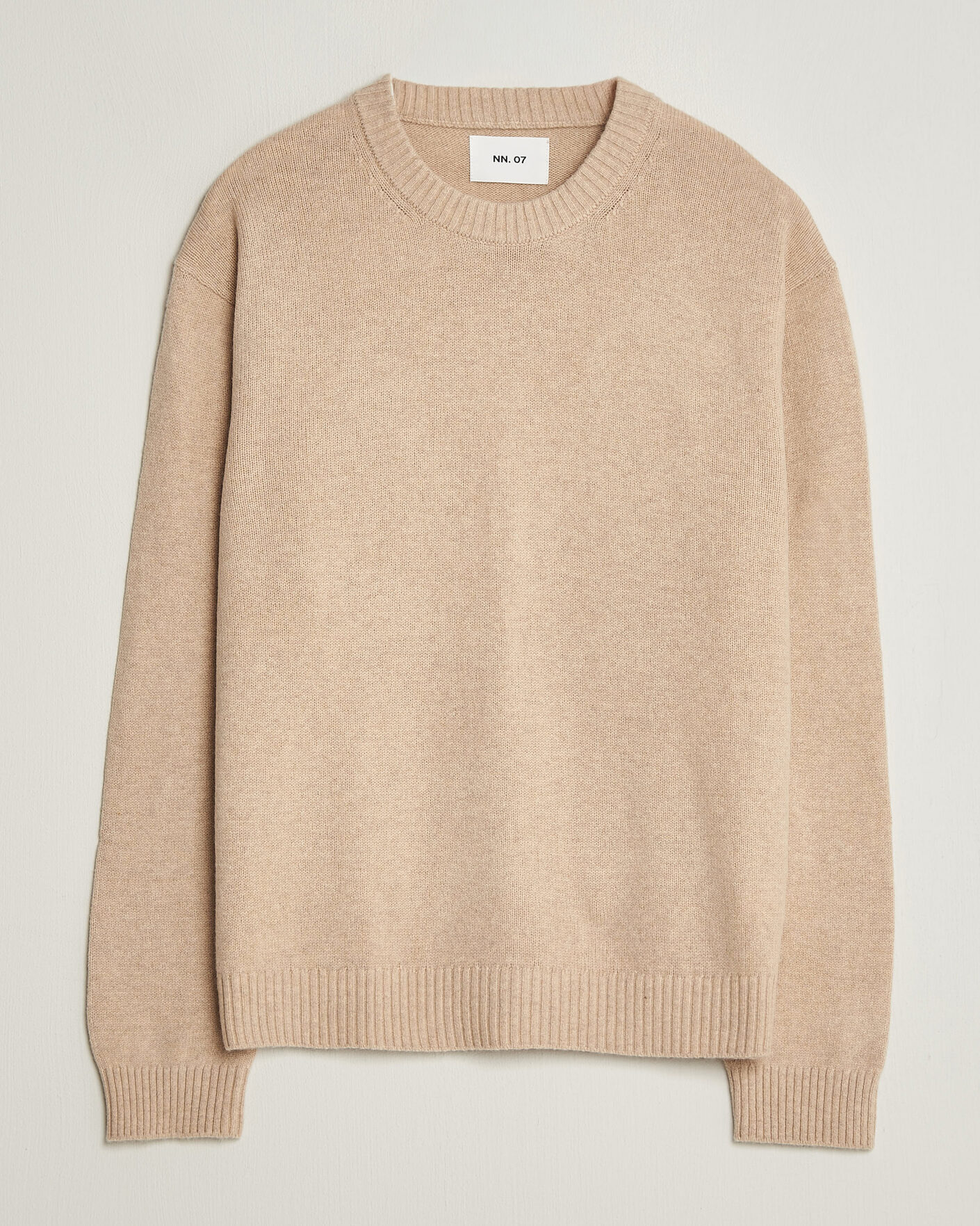 Herr | Tröjor | NN07 | Russel Wool/Cotton Knitted Sweater Ecru