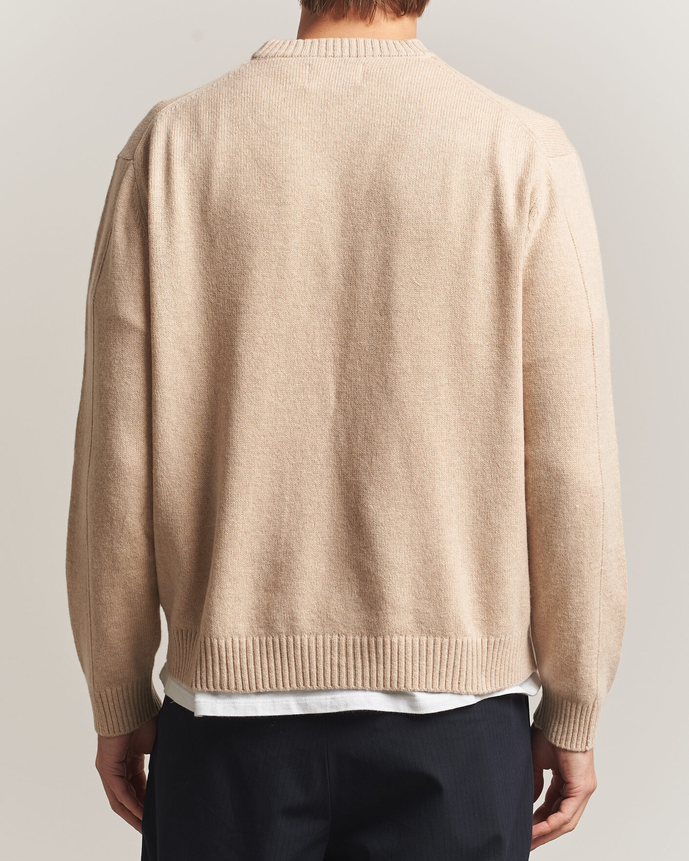 Herr | Tröjor | NN07 | Russel Wool/Cotton Knitted Sweater Ecru