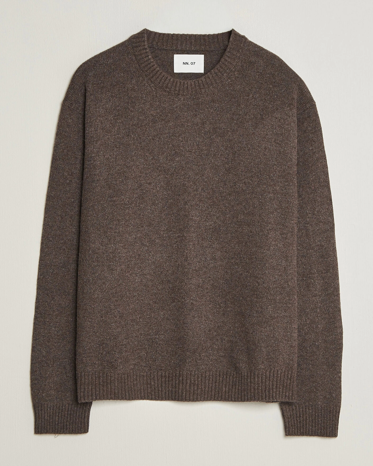 Herr | Tröjor | NN07 | Russel Wool/Cotton Knitted Sweater Mable Husk