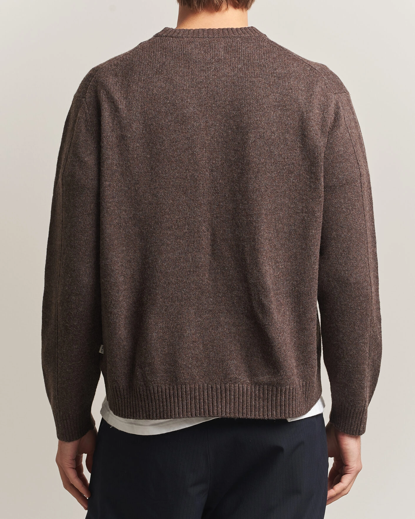 Herr | Tröjor | NN07 | Russel Wool/Cotton Knitted Sweater Mable Husk