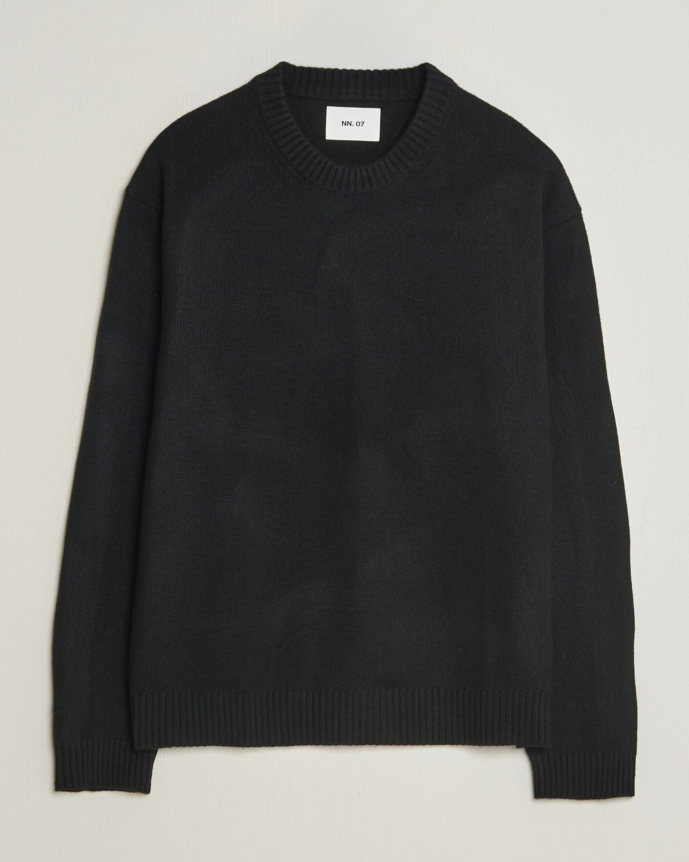 Herr | Tröjor | NN07 | Russel Wool/Cotton Knitted Sweater Black