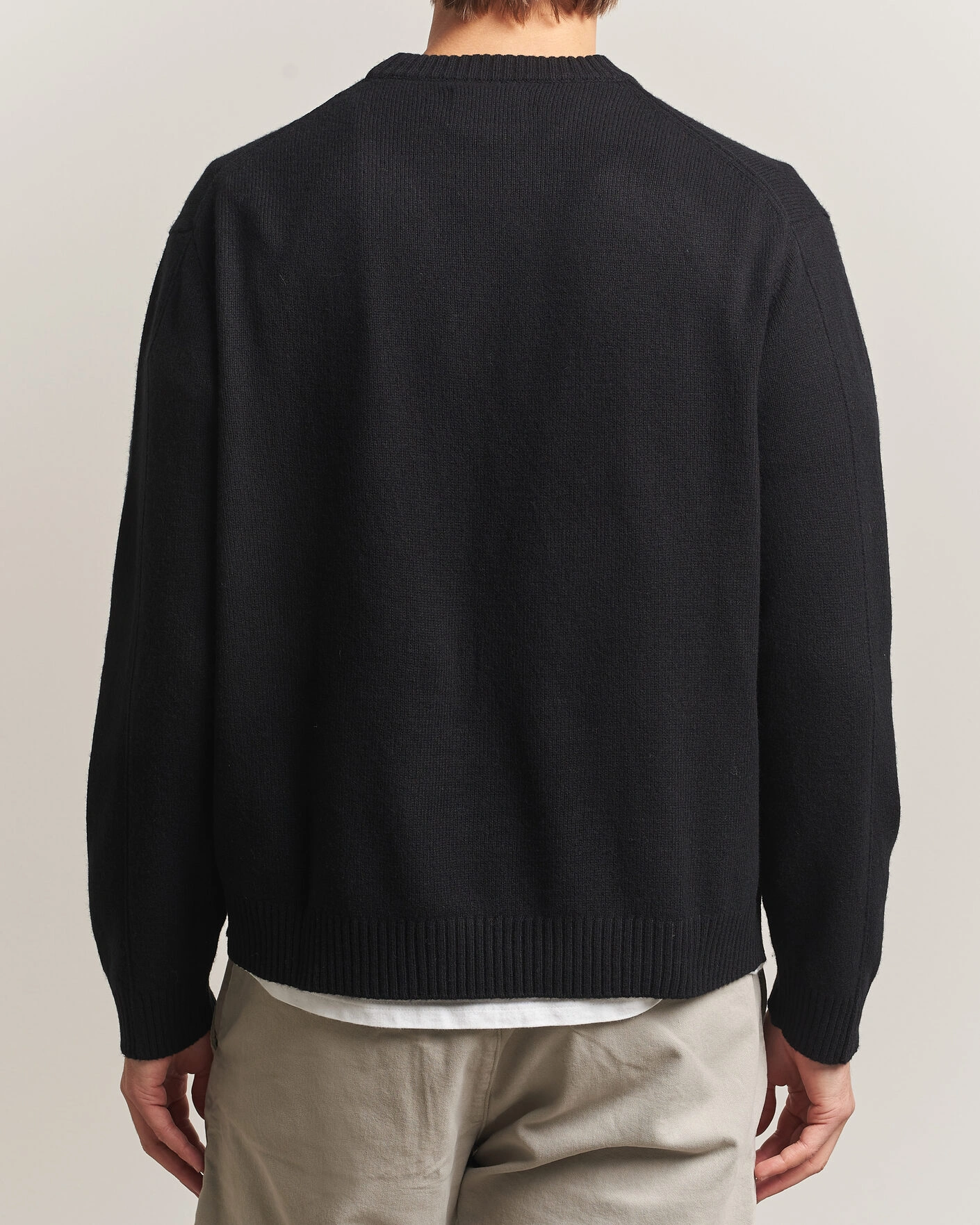 Herr | Tröjor | NN07 | Russel Wool/Cotton Knitted Sweater Black