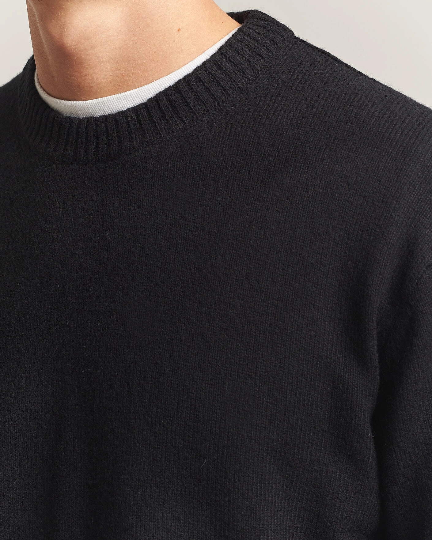 Herr | Tröjor | NN07 | Russel Wool/Cotton Knitted Sweater Black