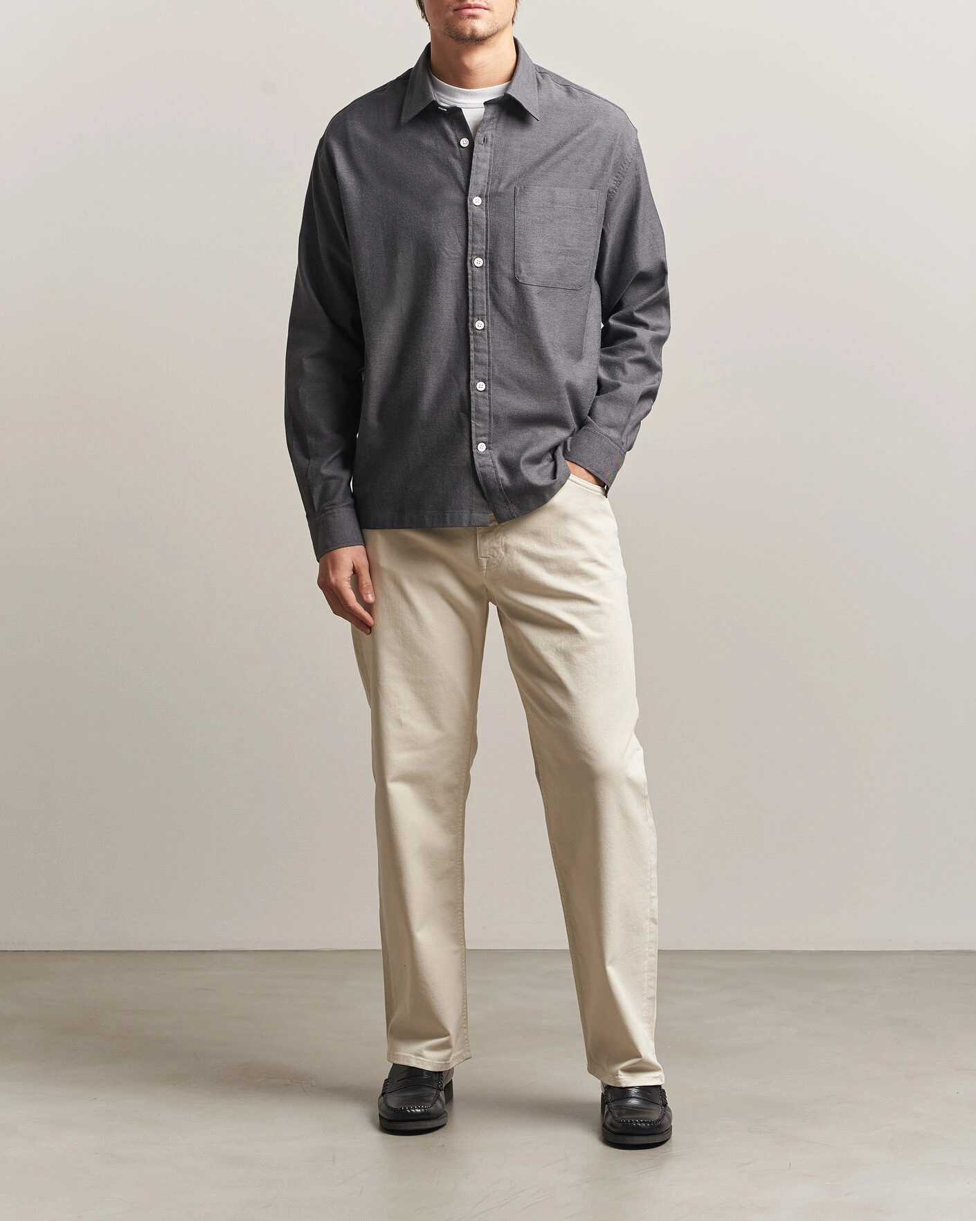 Herr | Byxor | NN07 | Otis Relaxed Fit 5-Pocket Pants Ivory