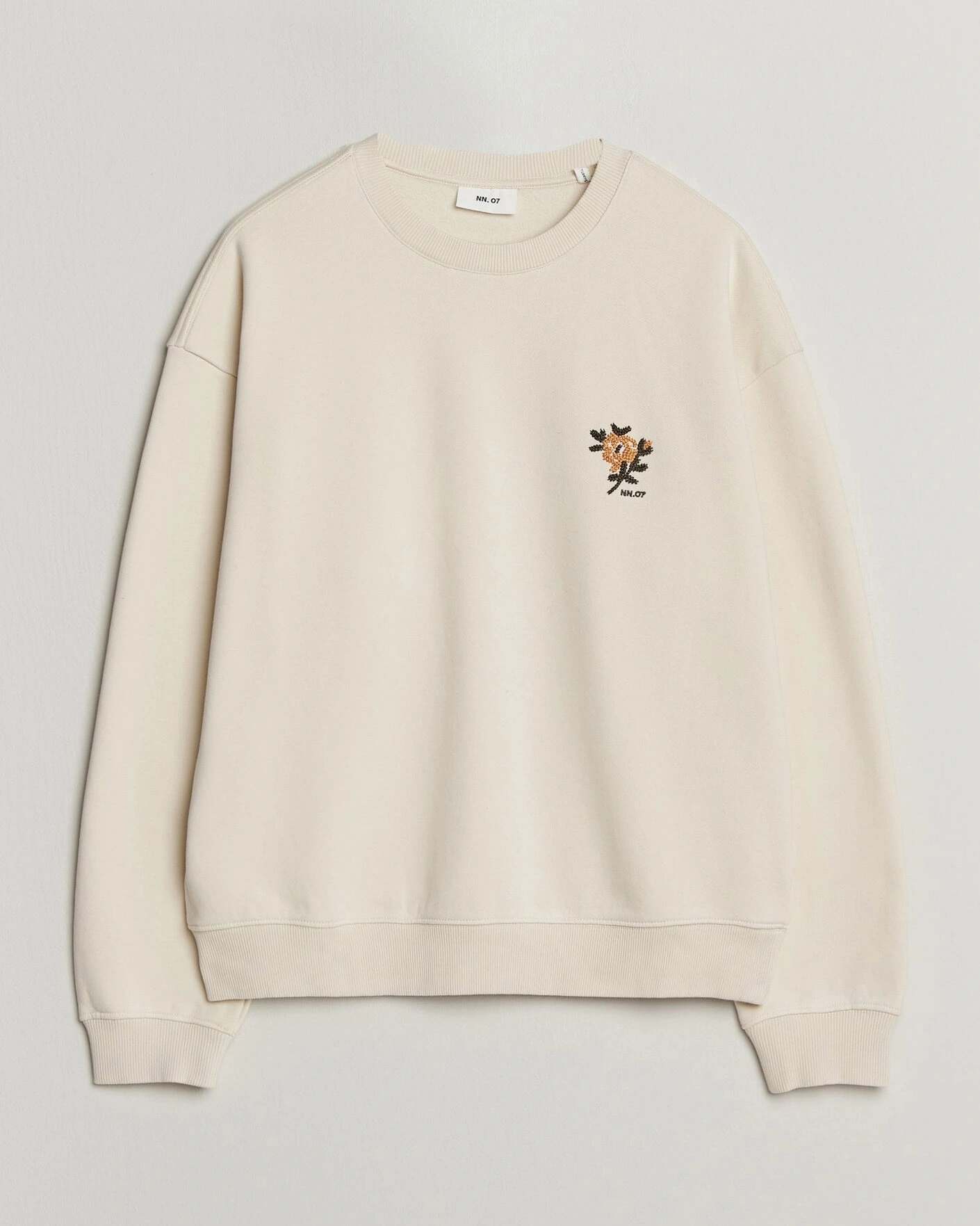 Herr | Tröjor | NN07 | David Embroidered Sweatshirt Ivory